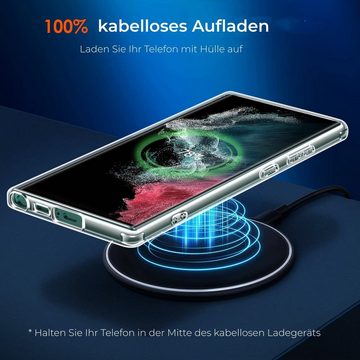 Tisoutec Smartphone-Hülle Handyhülle Samsung Galaxy S23 Ultra Hülle TPU Case + 2*Displayfolie