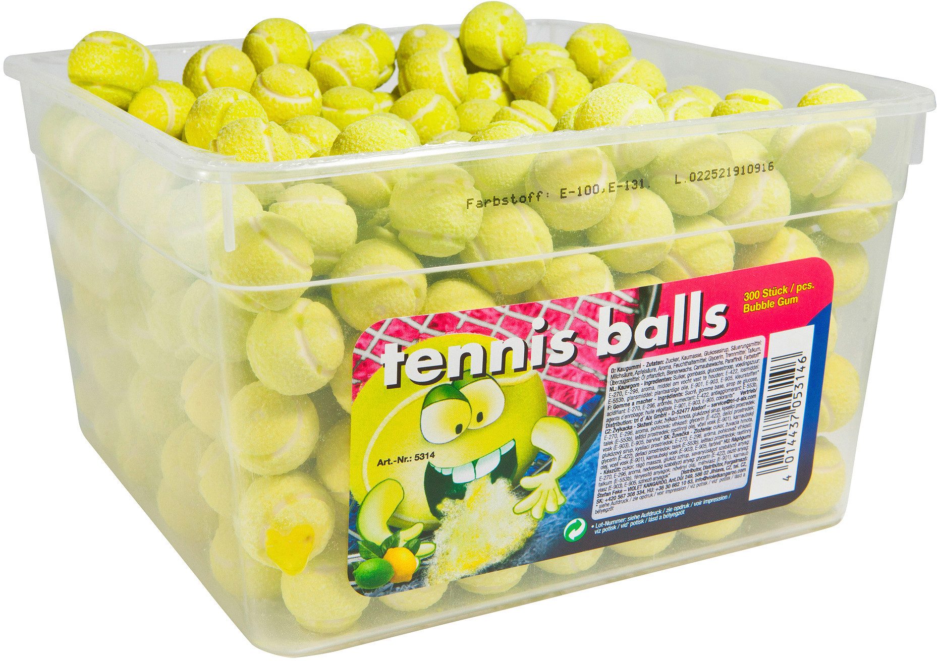 Tri D Aix Süßigkeit, Tennis Balls Bubble Gum 1500g