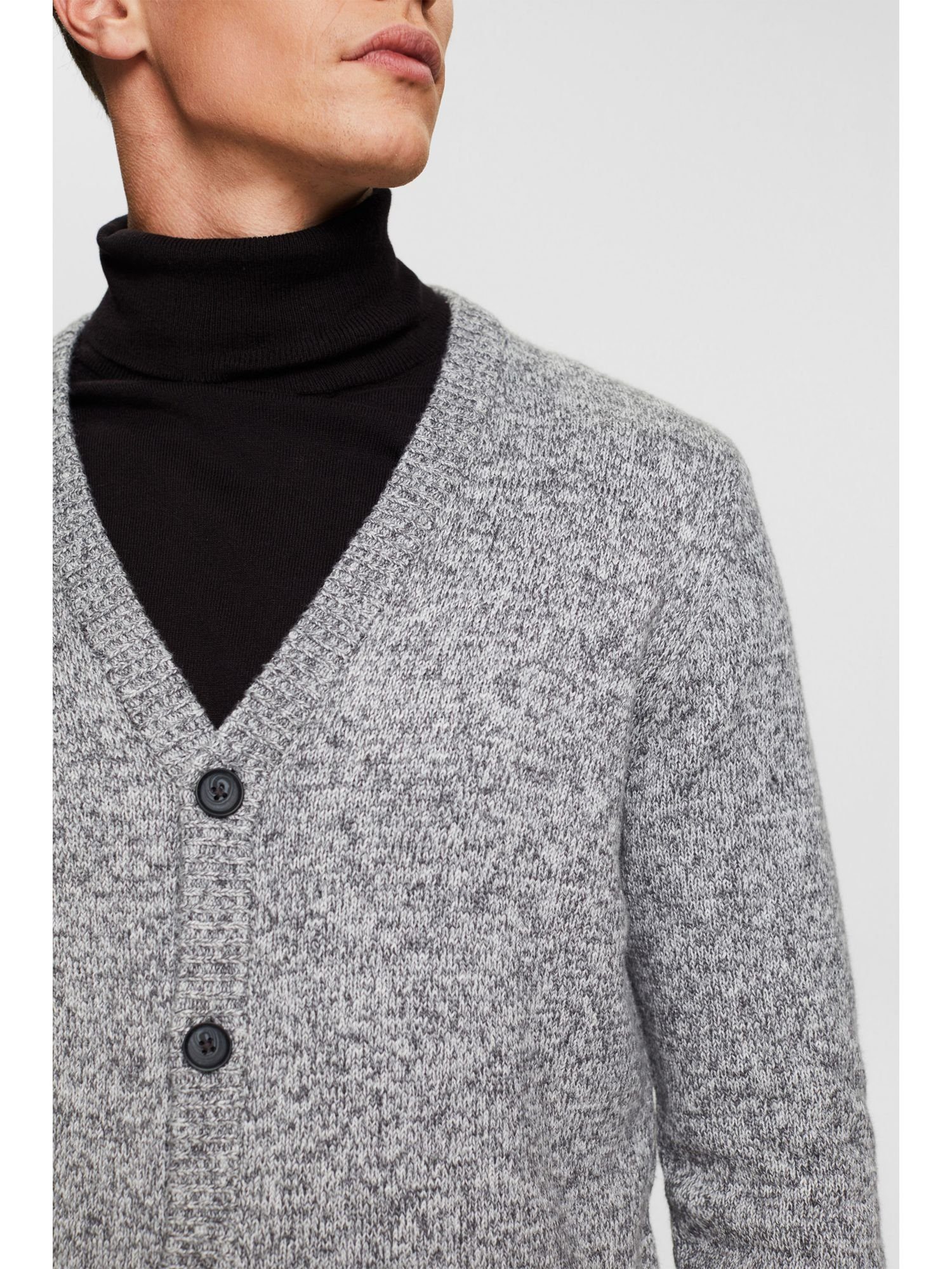 GREY MEDIUM Strick-Cardigan mit V-Ausschnitt-Pullover Knöpfen Esprit