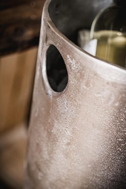 MichaelNoll Wein- und Sektkühler Champagnerkühler auf Standfuß, Weinkühler Sektkühler Flaschenkühler Getränkekühler, Aluminium Metall Silber Party - Kühler für Sekt, Wein und Champagner - XXL 90 cm