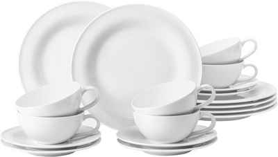 Seltmann Weiden Teeservice Geschirr-Set Beat (18-tlg), 6 Personen, Porzellan, 400 ml, Rillendekor, 18 Teile, für 6 Personen
