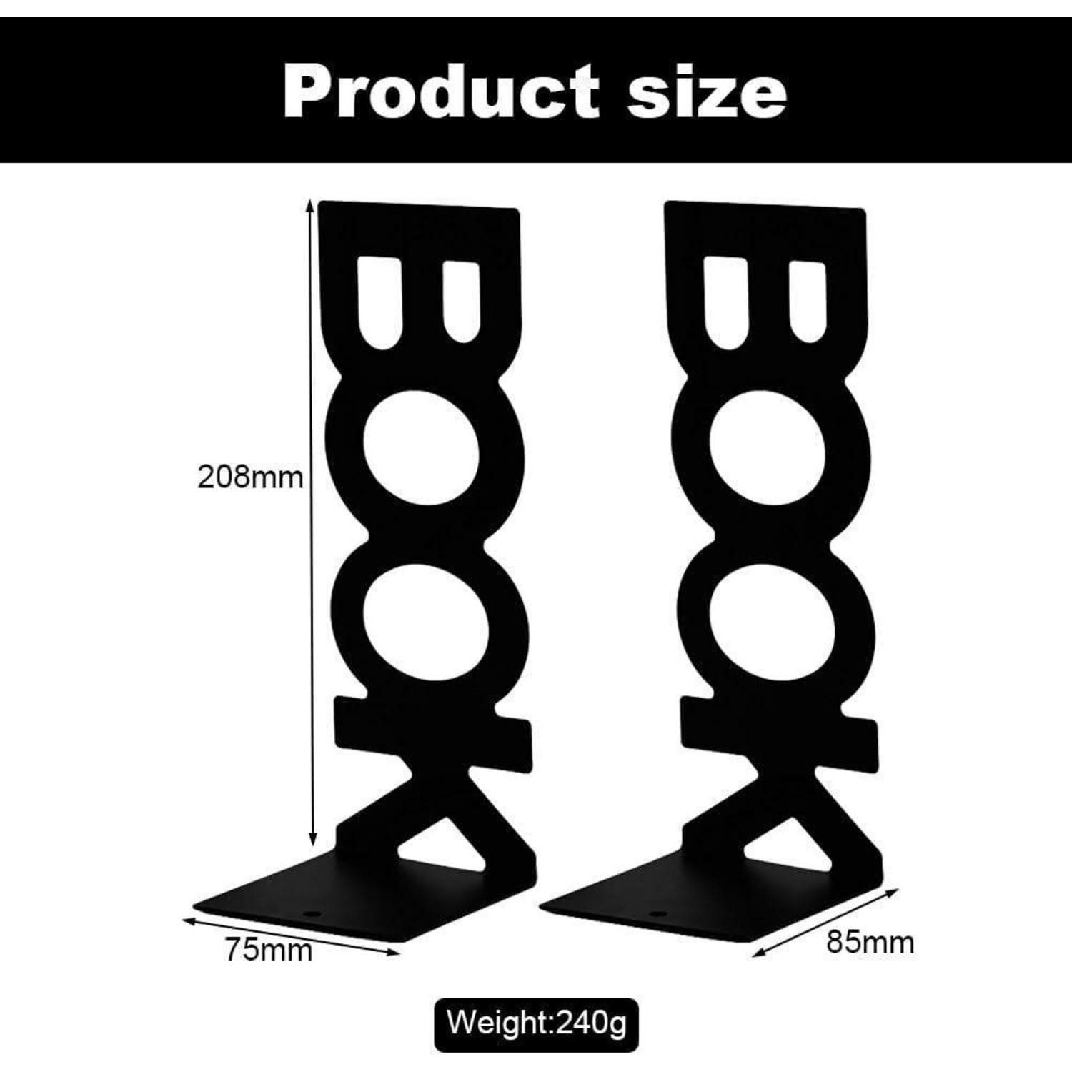 LuxusKollektion Buchstütze Buchstützen Metall Bookends Bücherstütze Schwarz 4 Stück
