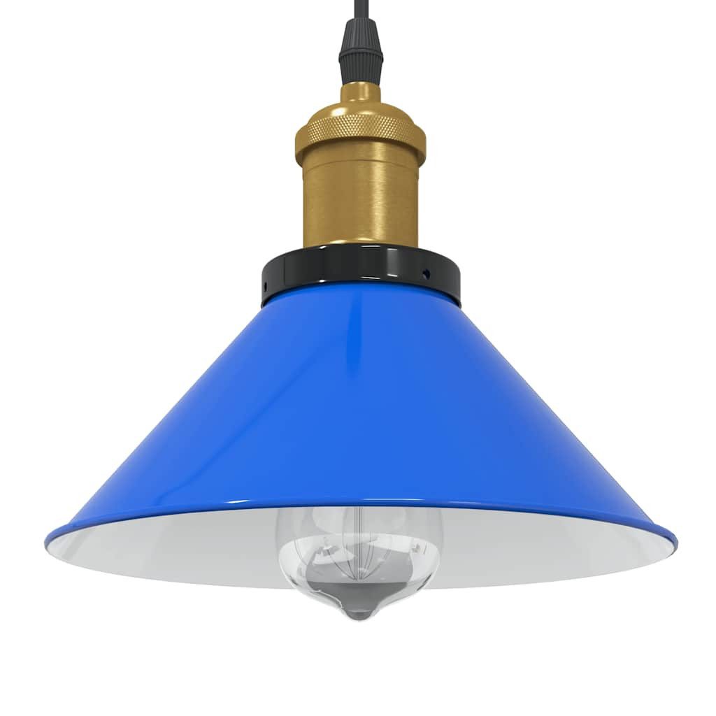 vidaXL Deckenleuchten Pendelleuchte Höhenverstellbar E27 Dunkelblau Glänzend Ø 22 cm