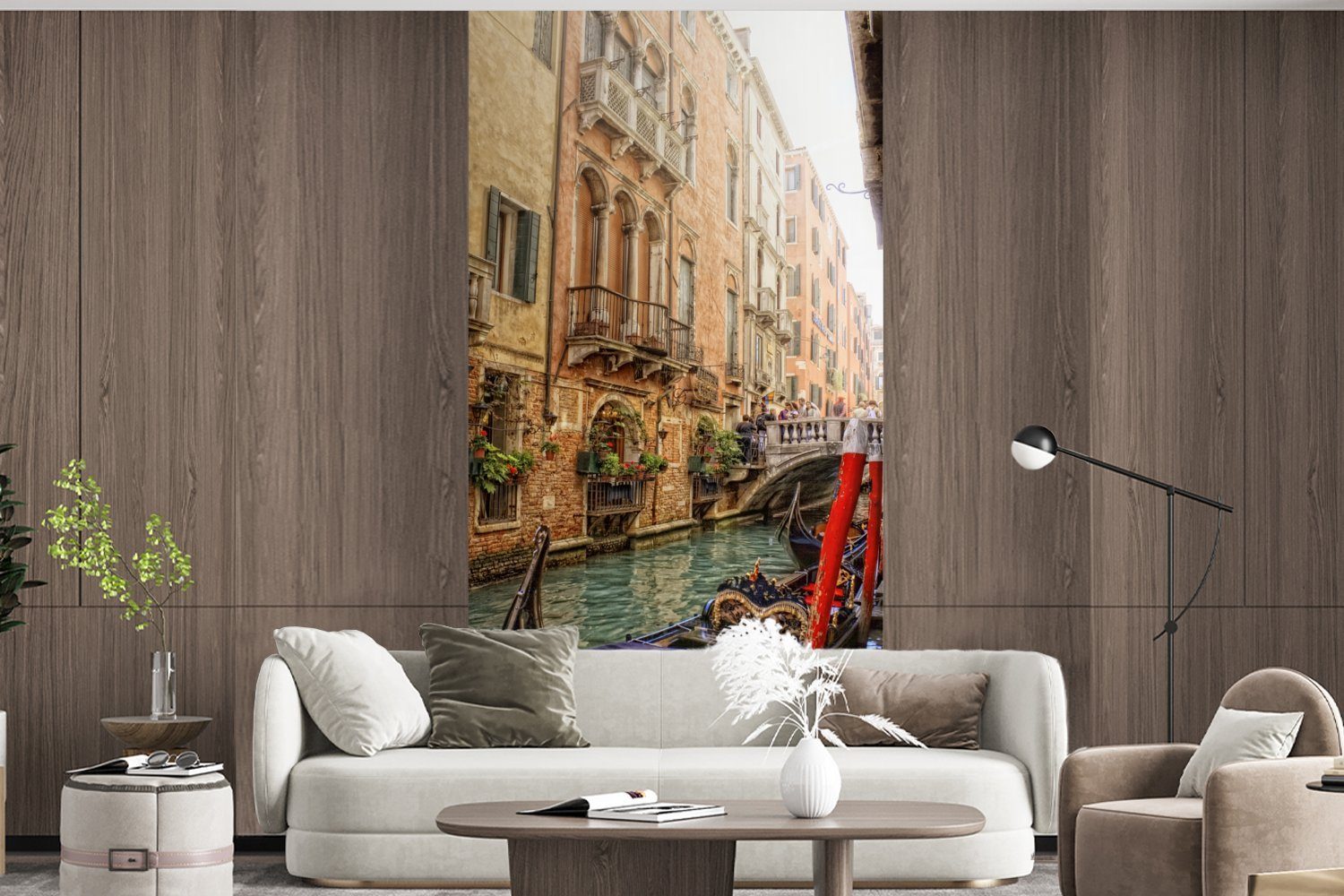 MuchoWow Fototapete Venedig - Italien bedruckt, Schlafzimmer (2 für Fototapete St), Küche, Gondel, Wohnzimmer Vliestapete - Matt