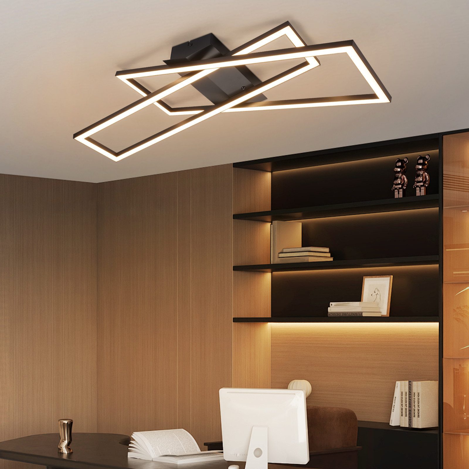 ZMH LED Deckenleuchte Deckenlampe Moderne 67/75cm Wohnzimmer Esszimmer CCT/mit FB, LED fest integriert, 3000-6500K, Timer-Funktion Schlafzimmerlampe mit Fernbed – Bild 4 von 5