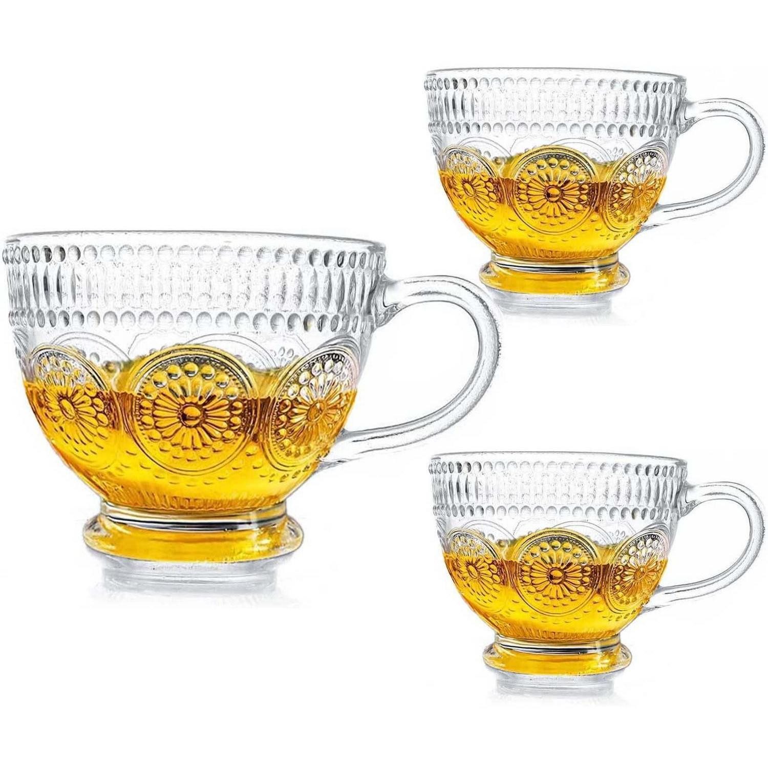LuxusKollektion Cappuccinotasse Kaffeetasse Glas Transparent 400ml, Glas
