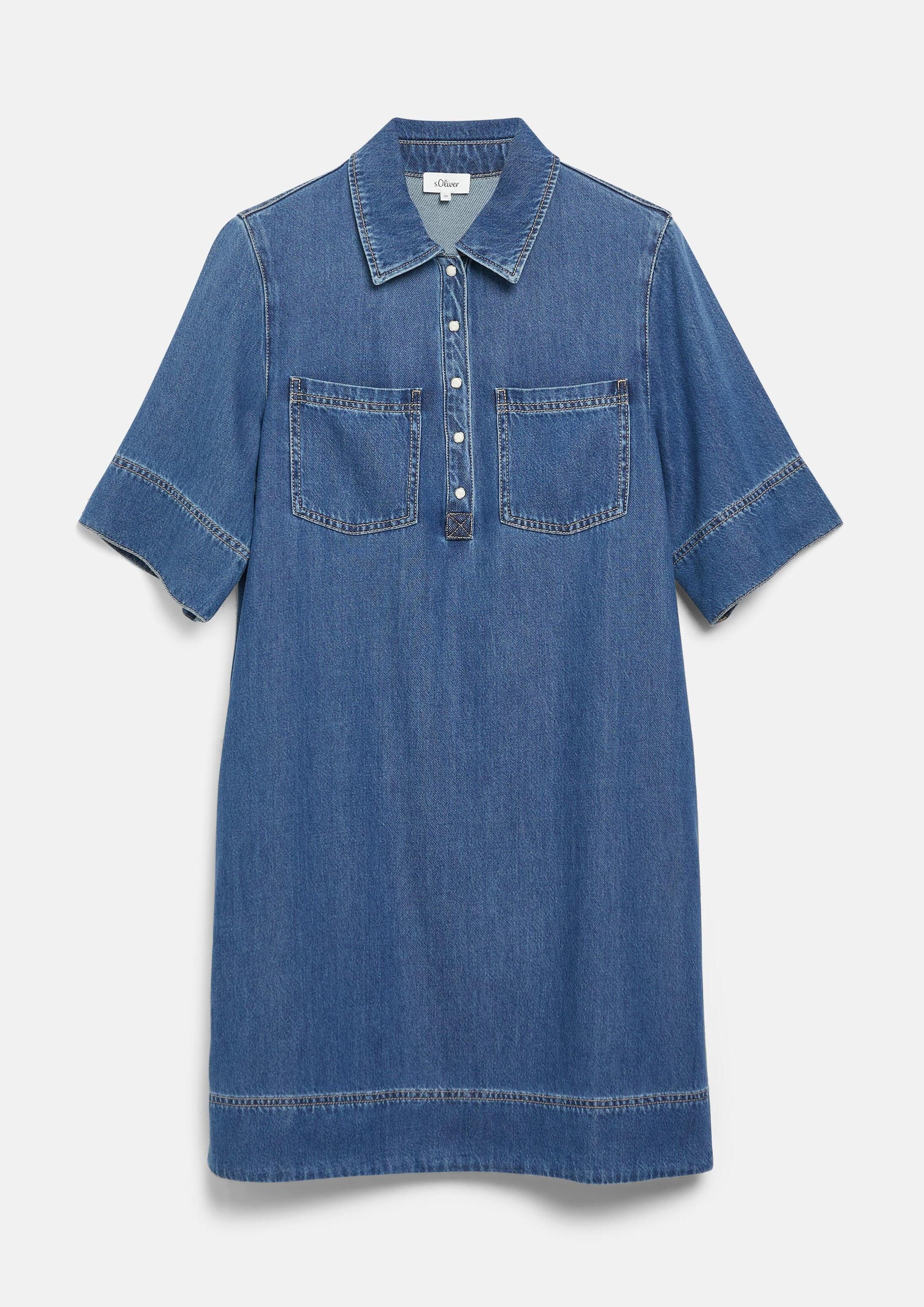 s.Oliver Minikleid Kleid Kurzes Jeanskleid mit Eingrifftaschen