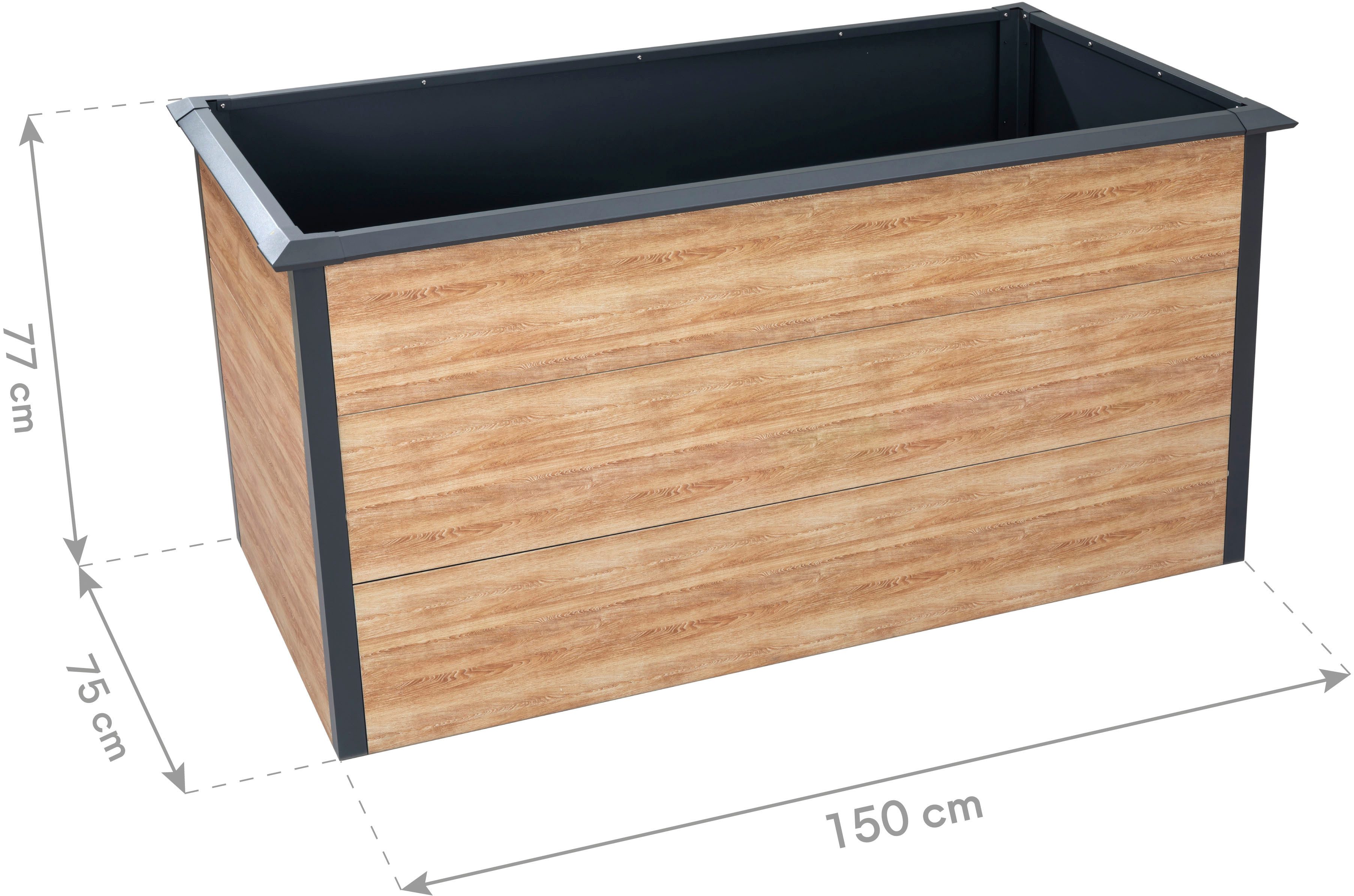 50NRTH Hochbeet Metall Hochbeet »Primus-Multi L«, Inkl. Schneckenschutz, BxTxH: 150x75x77 cm