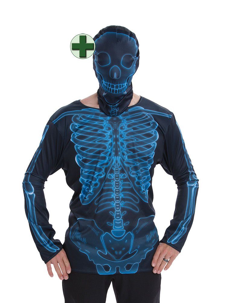 Kostüm Skelett X Ray Herren fotorealistisches 3 D Shirt