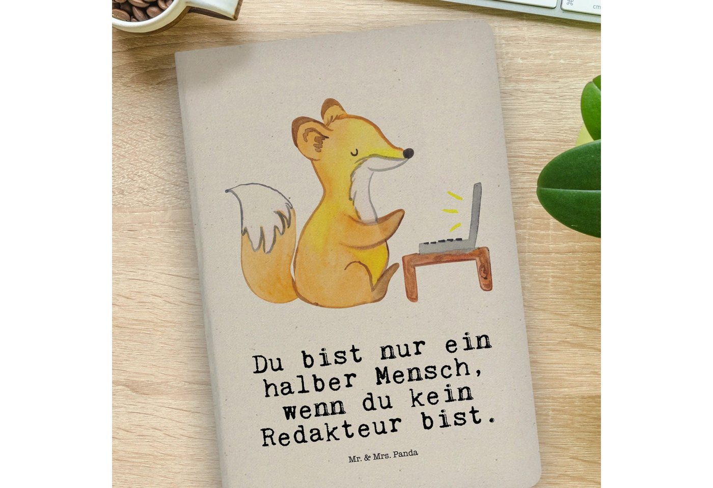 Thumbnail - Mr. & Mrs. Panda Notizbuch Redakteur Herz - Transparent - Geschenk, DIN A4 Notizbuch Geschenk, D Mr. & Mrs. Panda, Echte...