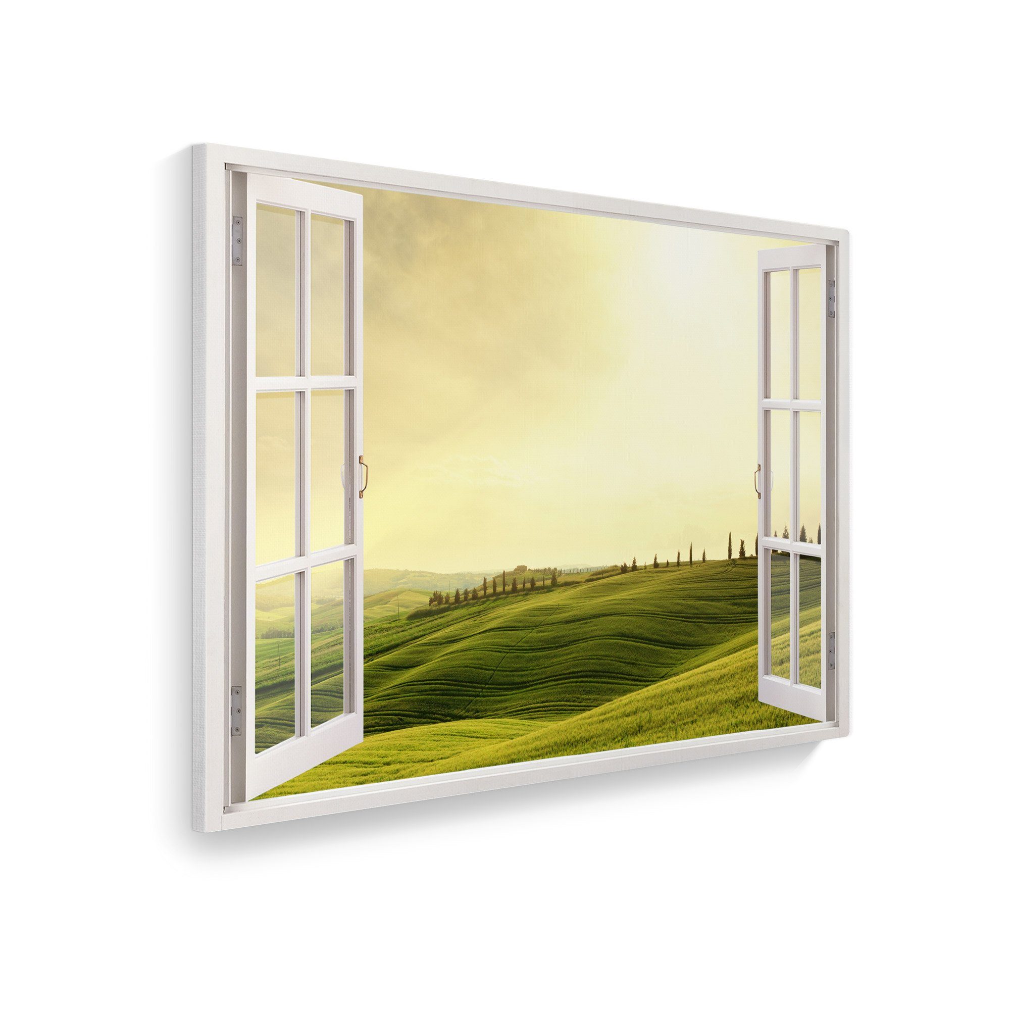 WallSpirit Leinwandbild "Fenster mit Aussicht", Toscana, günstig online kaufen