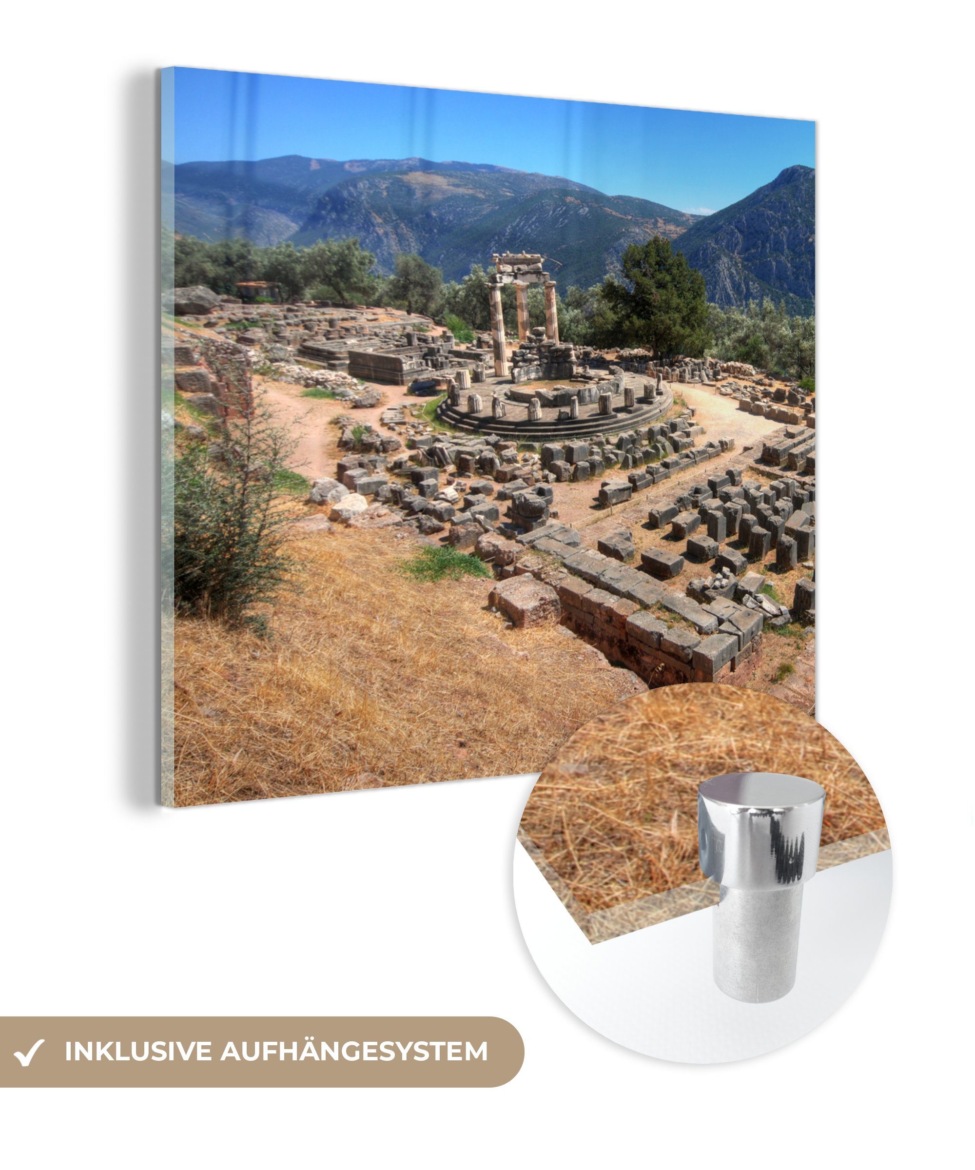 MuchoWow Acrylglasbild Delphi in Griechenland, (1 St), Glasbilder - Bilder auf Glas Wandbild - Foto auf Glas - Wanddekoration | Bilder