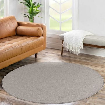 Teppich Unicolor - Einfarbig, Teppium, Rechteckig, Höhe: 11 mm, Einfarbig Kurzflor Teppich Wohnzimmer Beige Modern Rücken aus Filz