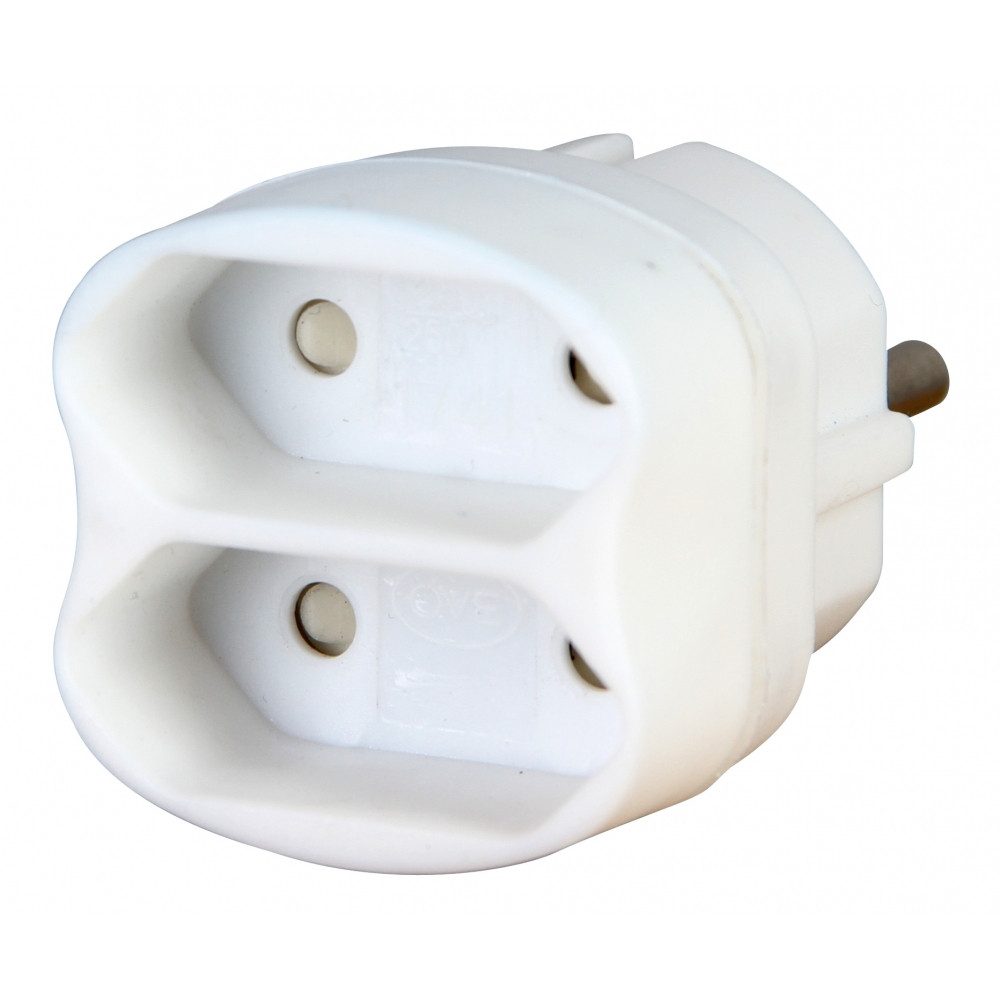 Steckdose Kopp EURO-Kopp Adapter 2f. WS 1741, weiß - Doppelstecker.