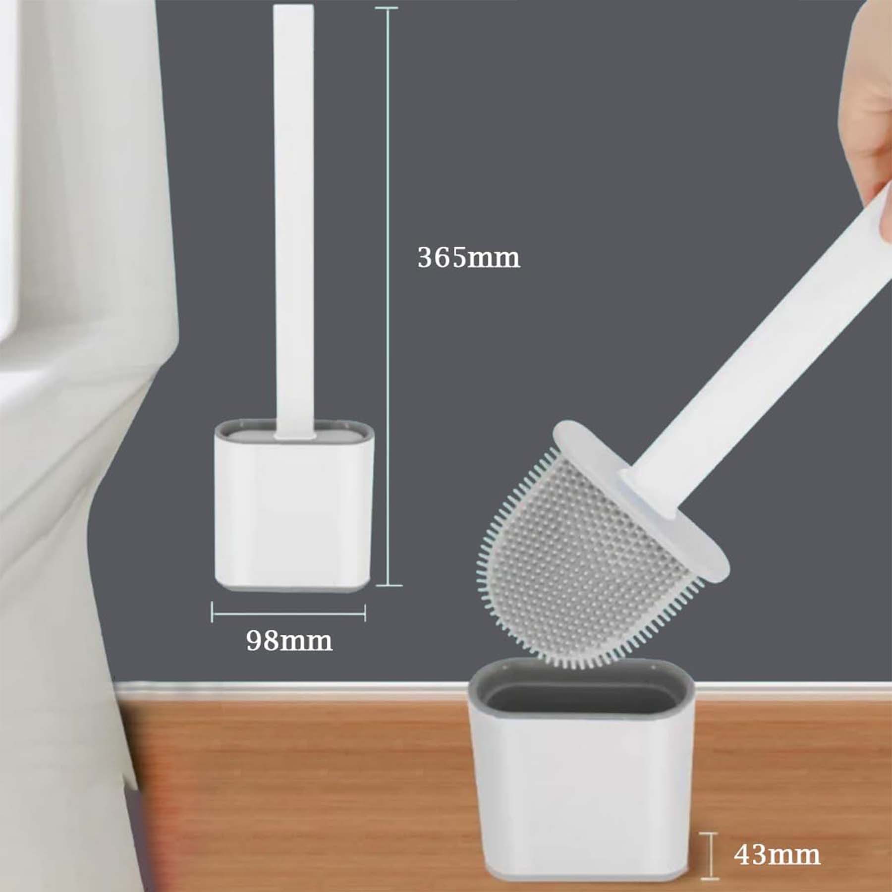 Mutig WC-Reinigungsbürste WC Bürste mit Halter Silikon Toilettenbürste Langer Stiel klobürste, (Klobürste, Tiefenreiniger Silikon-Toilettenbürste, mit Rutschfestem Langem Kunststoffgriff und Flexiblen Borsten), für Badezimmer oder Gäste-WC Wandmontage & Stehen