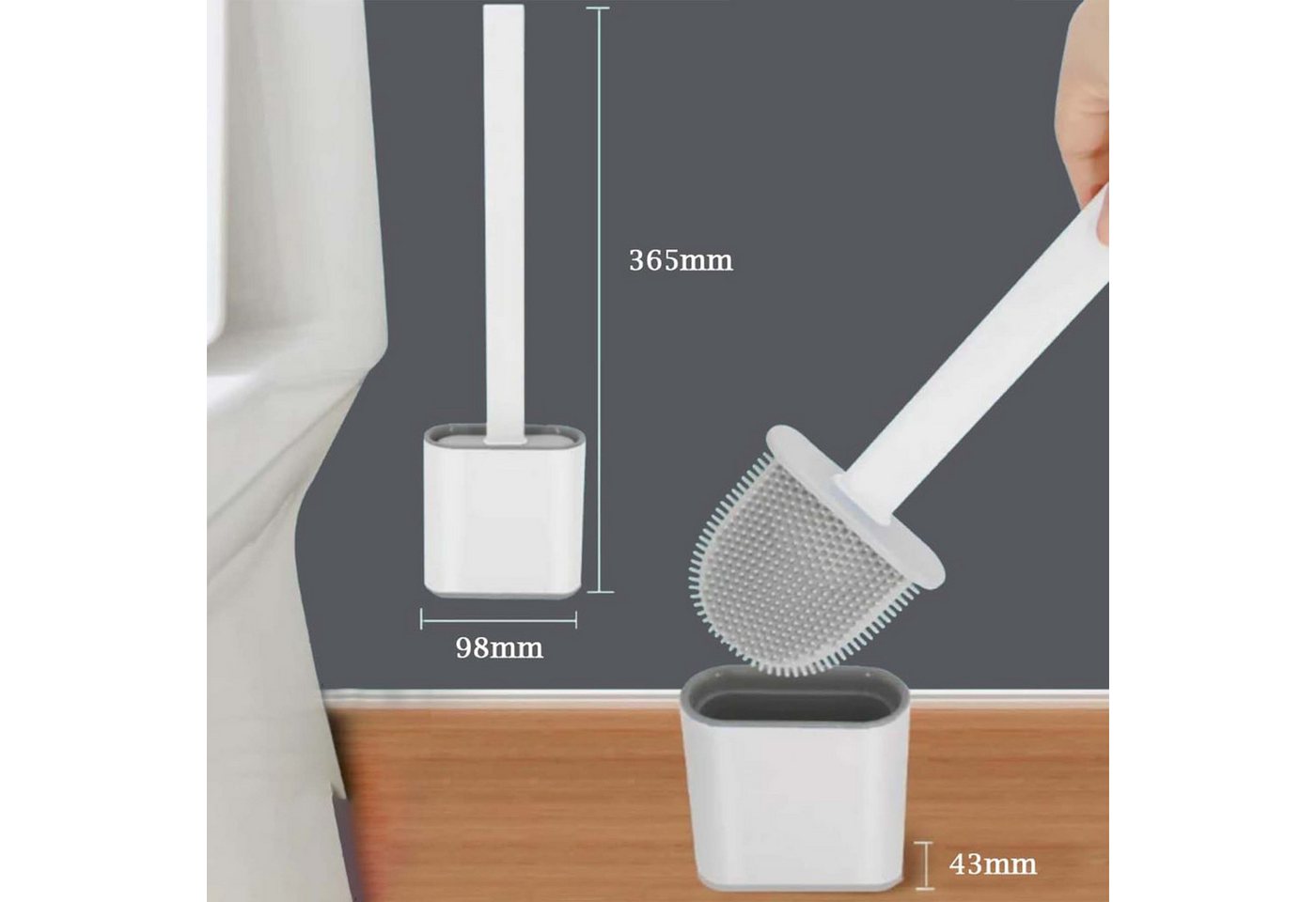 Thumbnail - Mutig WC-Reinigungsbürste WC Bürste mit Halter Silikon Toilettenbürste Langer Stiel klobürste, (Klobürste, Tiefenreinige...