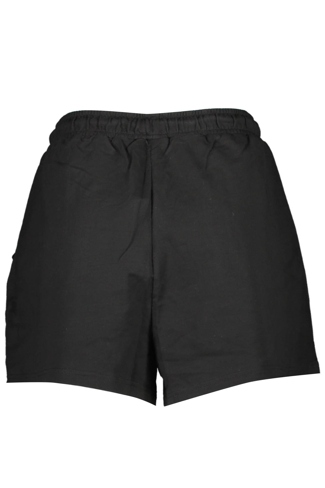 Fila 5-Pocket-Hose Kurze Damenhose Schwarz mit Elastikbund & Stickerei – 2 Taschen