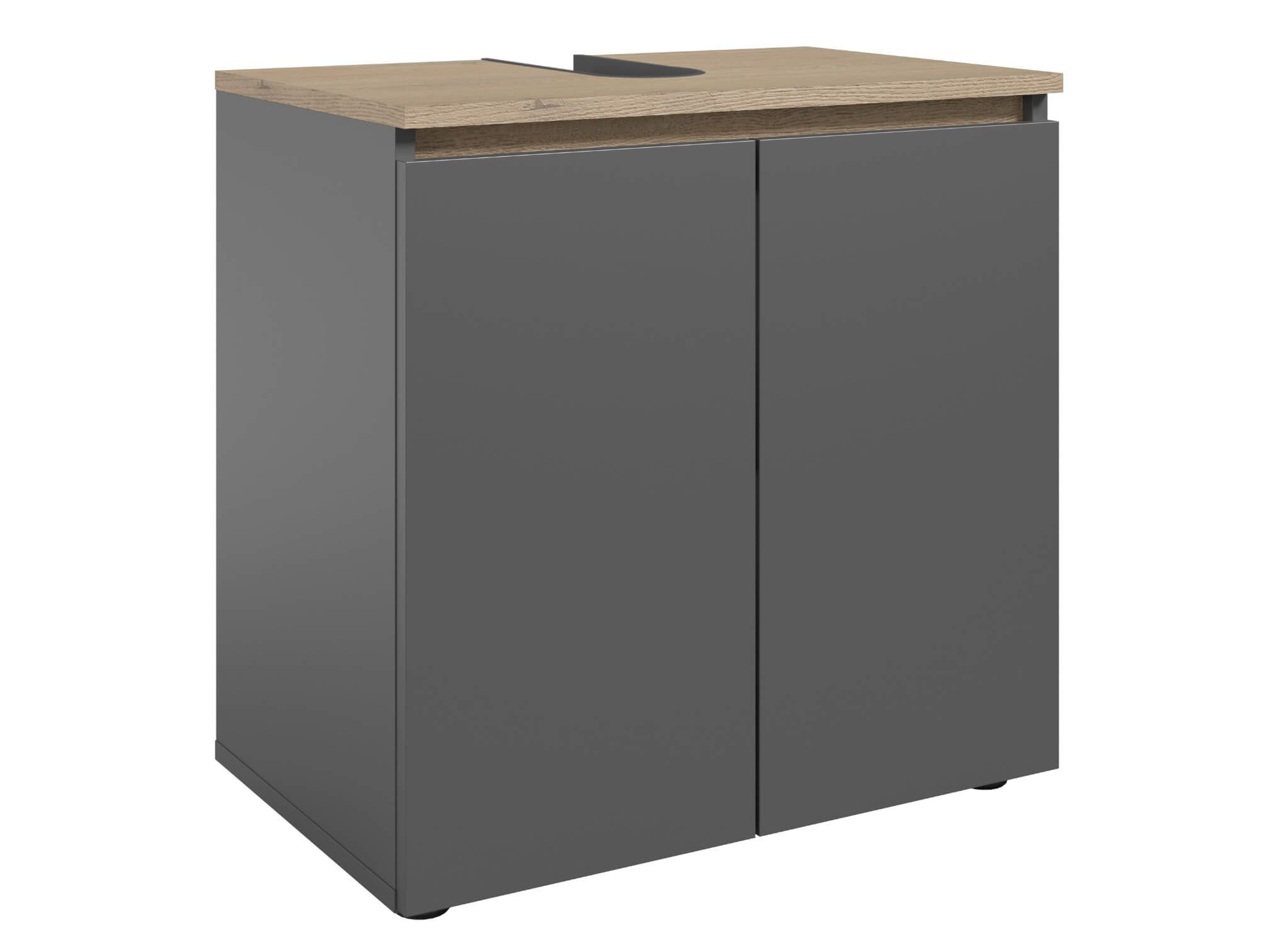 moebel-dich-auf Waschbeckenunterschrank LONDRES (Badmöbel, Badschrank, Waschtisch) in kaschmir oder anthrazit, Absetzung: Cremona Eiche