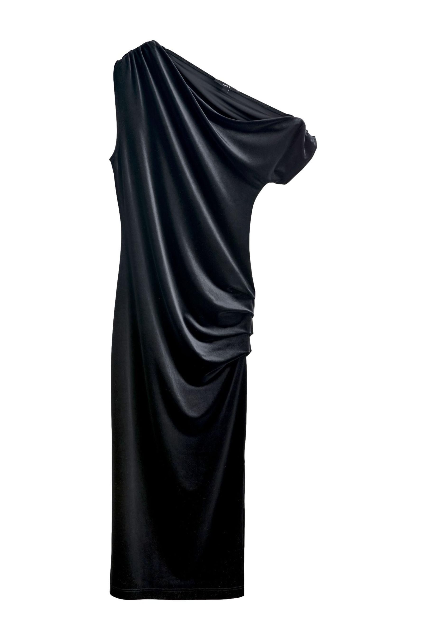 Next Midikleid Schulterfreies, gestuftes Samt-Midikleid (1-tlg) günstig online kaufen