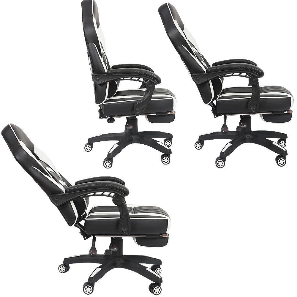 Mucola Schreibtischstuhl 1 Computerstuhl Stuhl bis kg Weiß St), Bürostuhl 150 Kunstleder Chefsessel Drehstuhl (Stück, belastbar Gaming