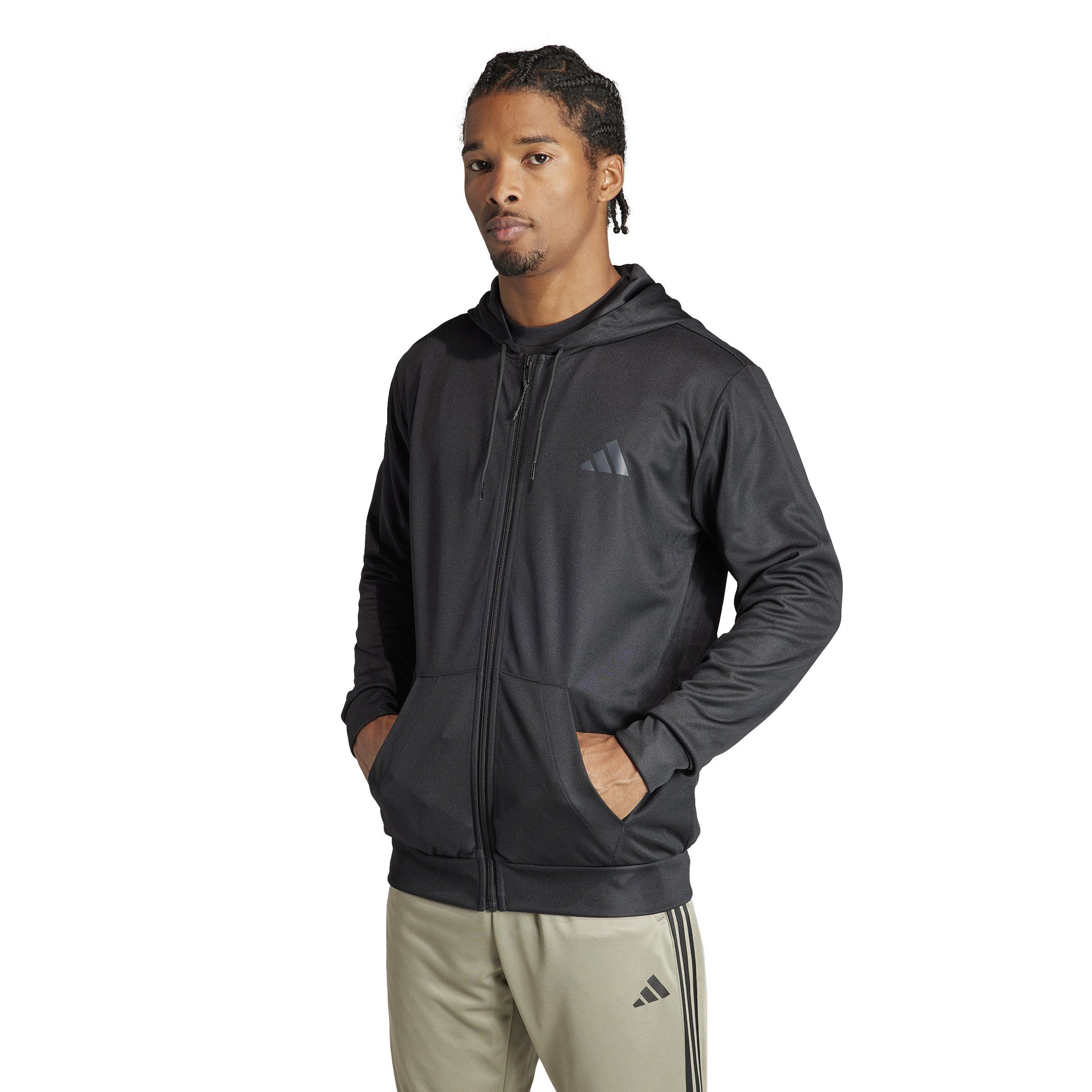 adidas Sportswear Kapuzensweatshirt TR ESS SEA FZ H BLACK