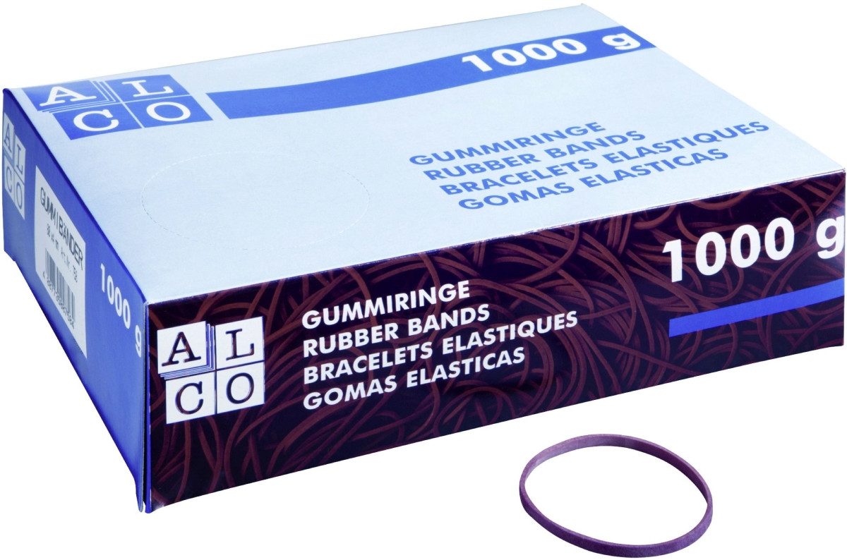 ALCO Gummibänder Gummiband Naturkautschuk 17x200mm rot 1000g
