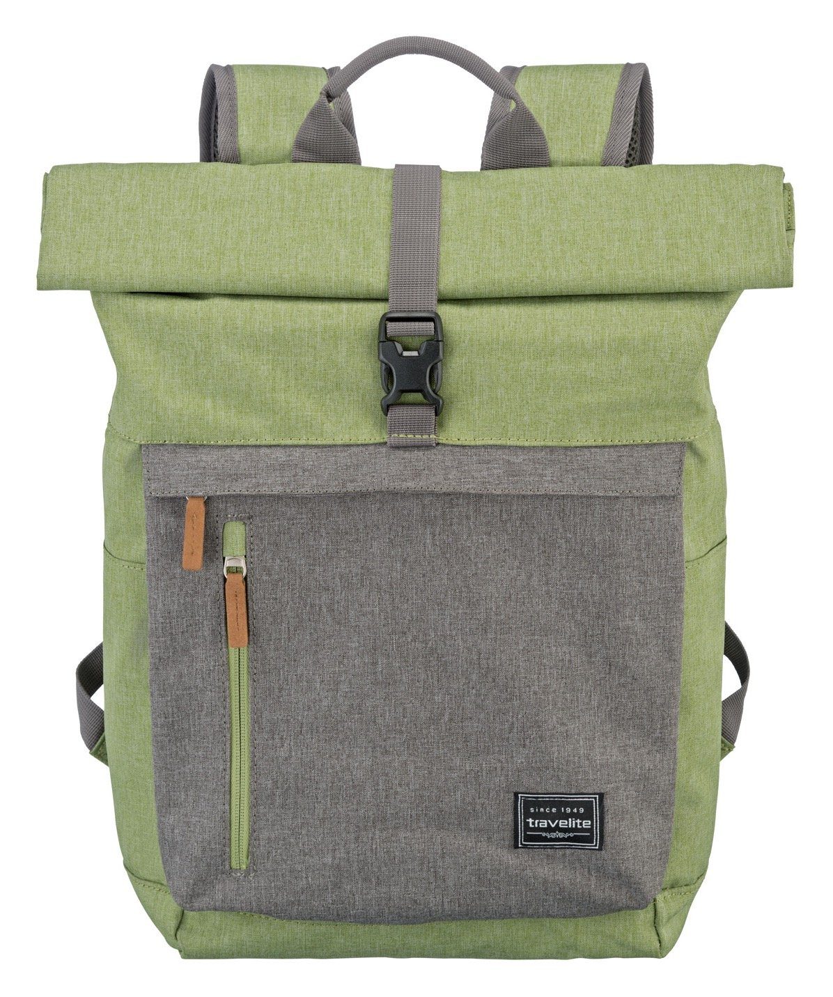 BASICS viel Rucksack, Rollup mit Stauraum Daypack travelite grün/grau