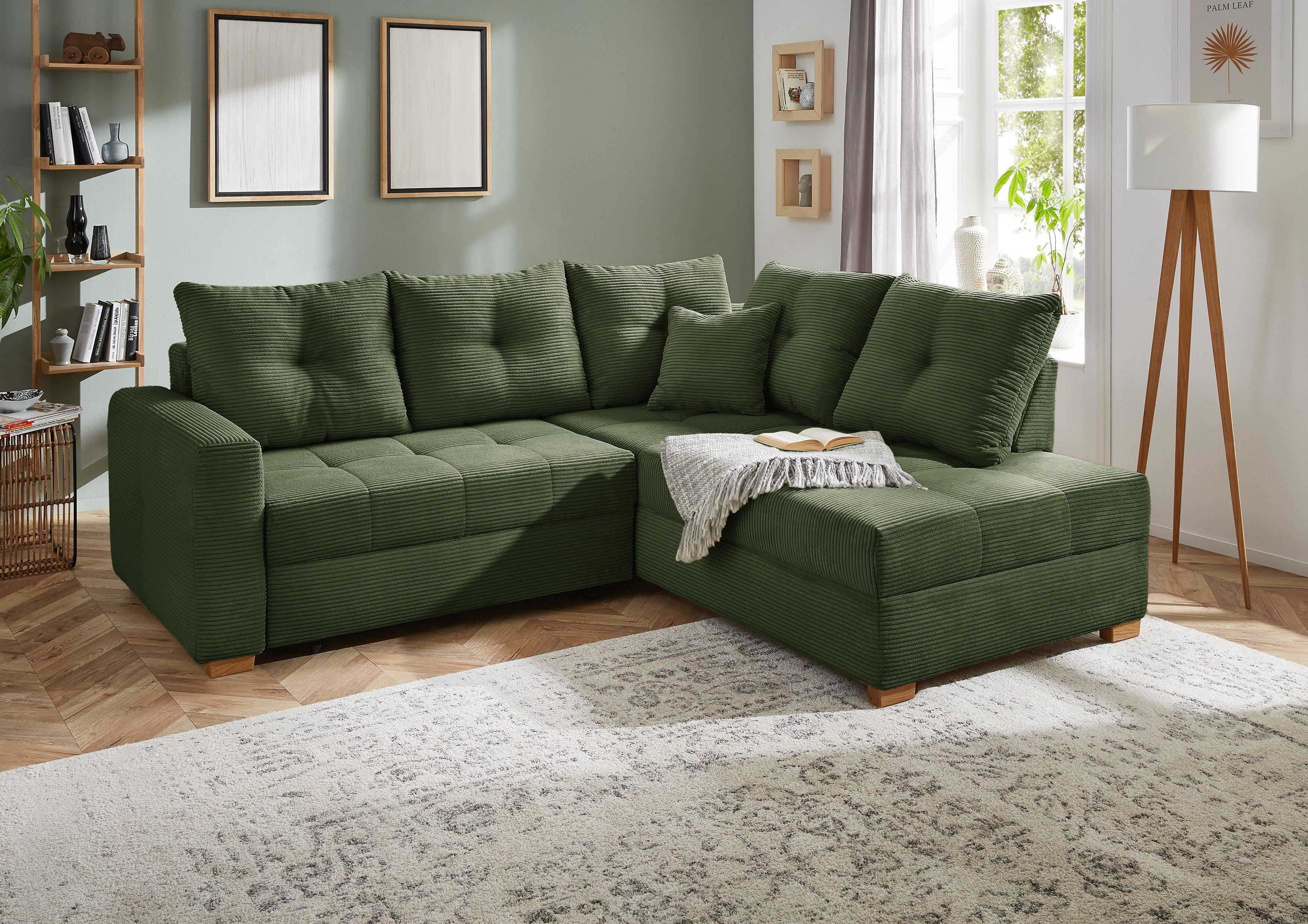 Jockenhöfer Gruppe Ecksofa Heidelberg L-Form, B: 228 cm, mit Schlaffunktion, Bettkasten & Zierkissen