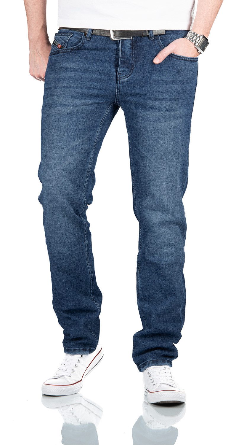 Alessandro Salvarini Straight-Jeans A. Salvarini Herren Jeans Hose mit Knop günstig online kaufen