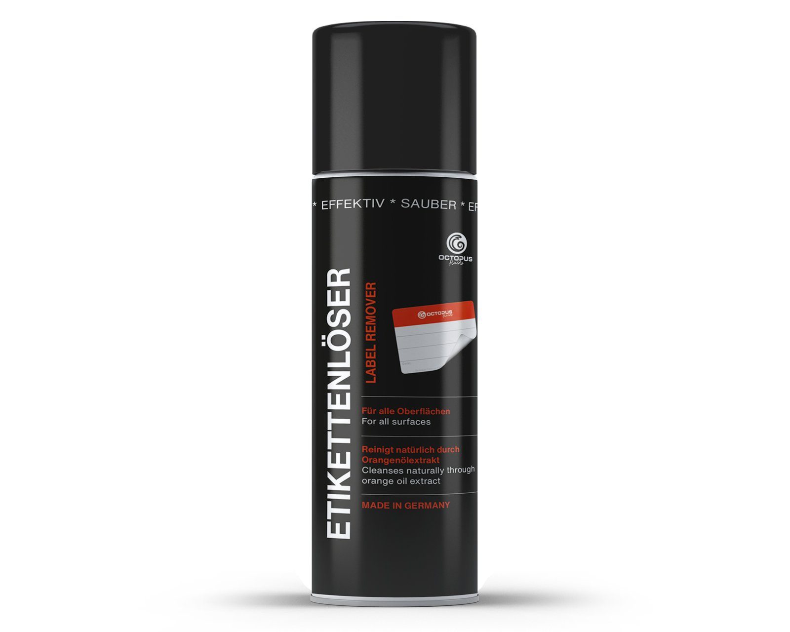 OCTOPUS Fluids Etiketten Etikettenlöser, Klebstoffentferner, Etikettenentferner Spray, 200ml Spraydose