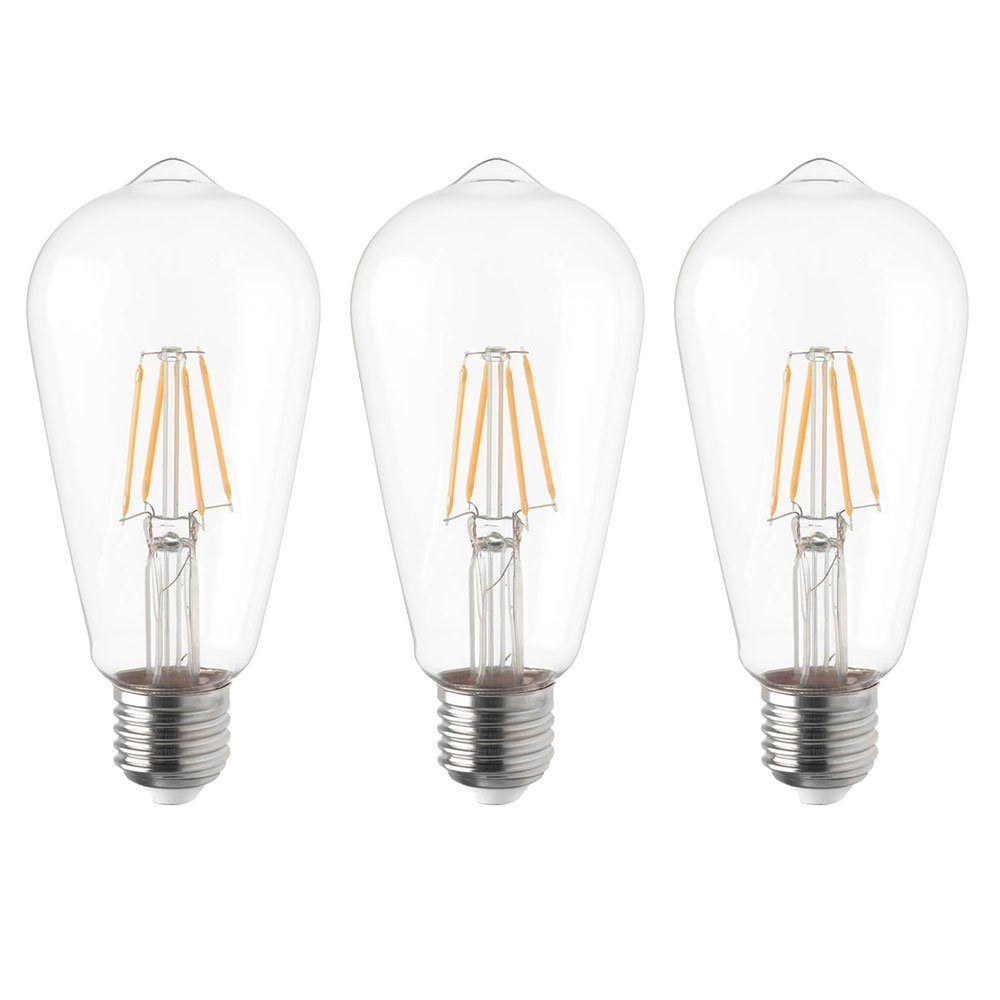 LED 3x Lampen Filament 4 LED-Leuchtmittel, Watt Vintage etc-shop 280lm Leuchtmittel