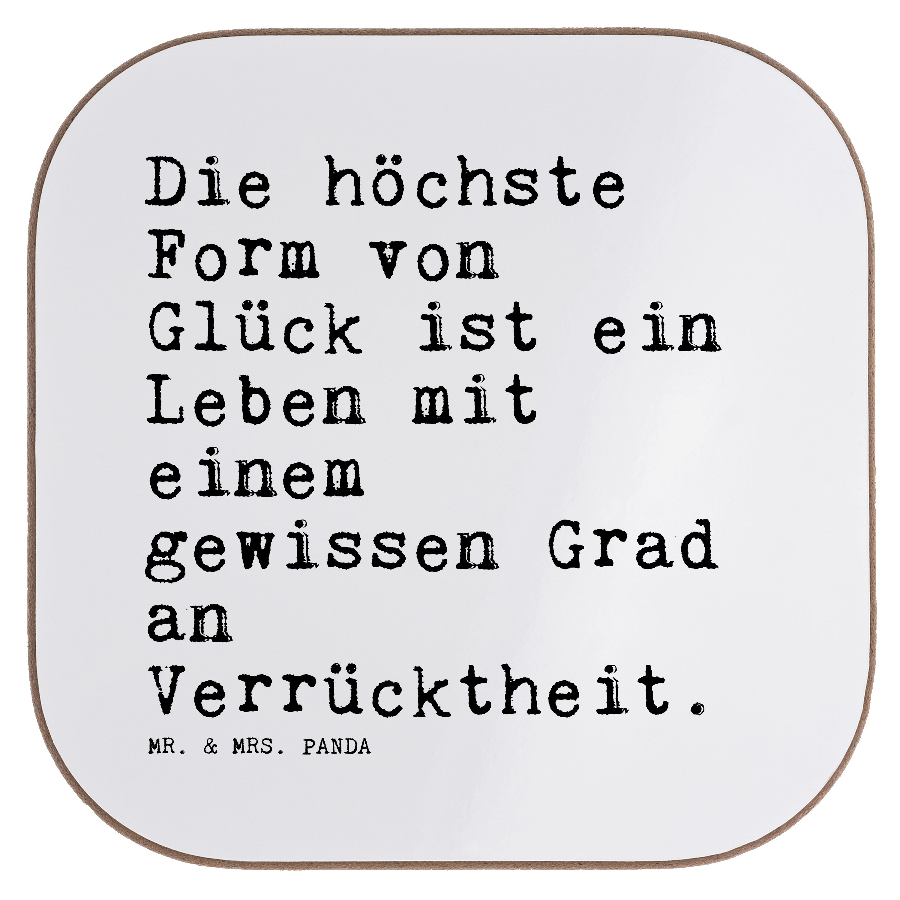 Geschenk, lustig, Panda Zi, - Mr. Die Lebensweisheit, höchste Getränkeuntersetzer von... & Weiß Form Mrs. - 1-tlg.