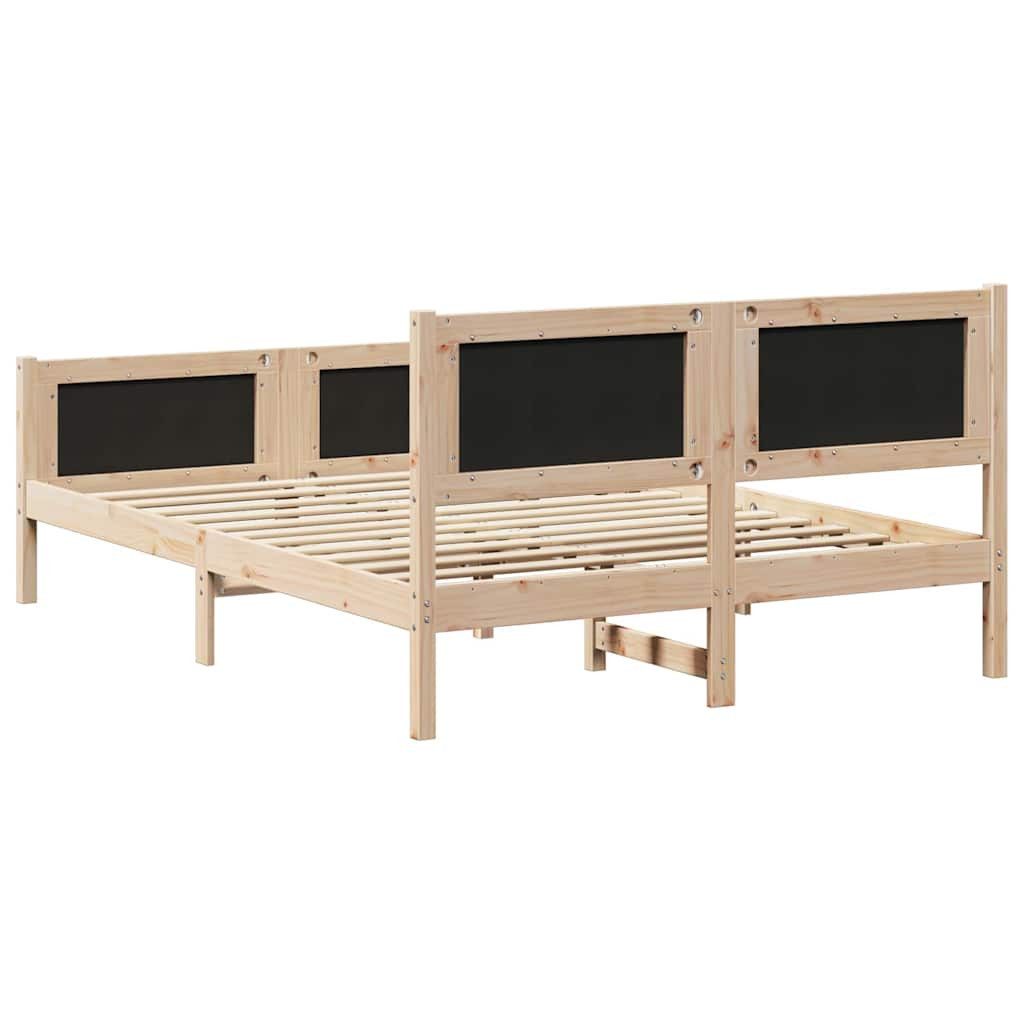 vidaXL Bed Frame Dark Grey 140 x 190 cm Solid Pine Wood (1-piece)