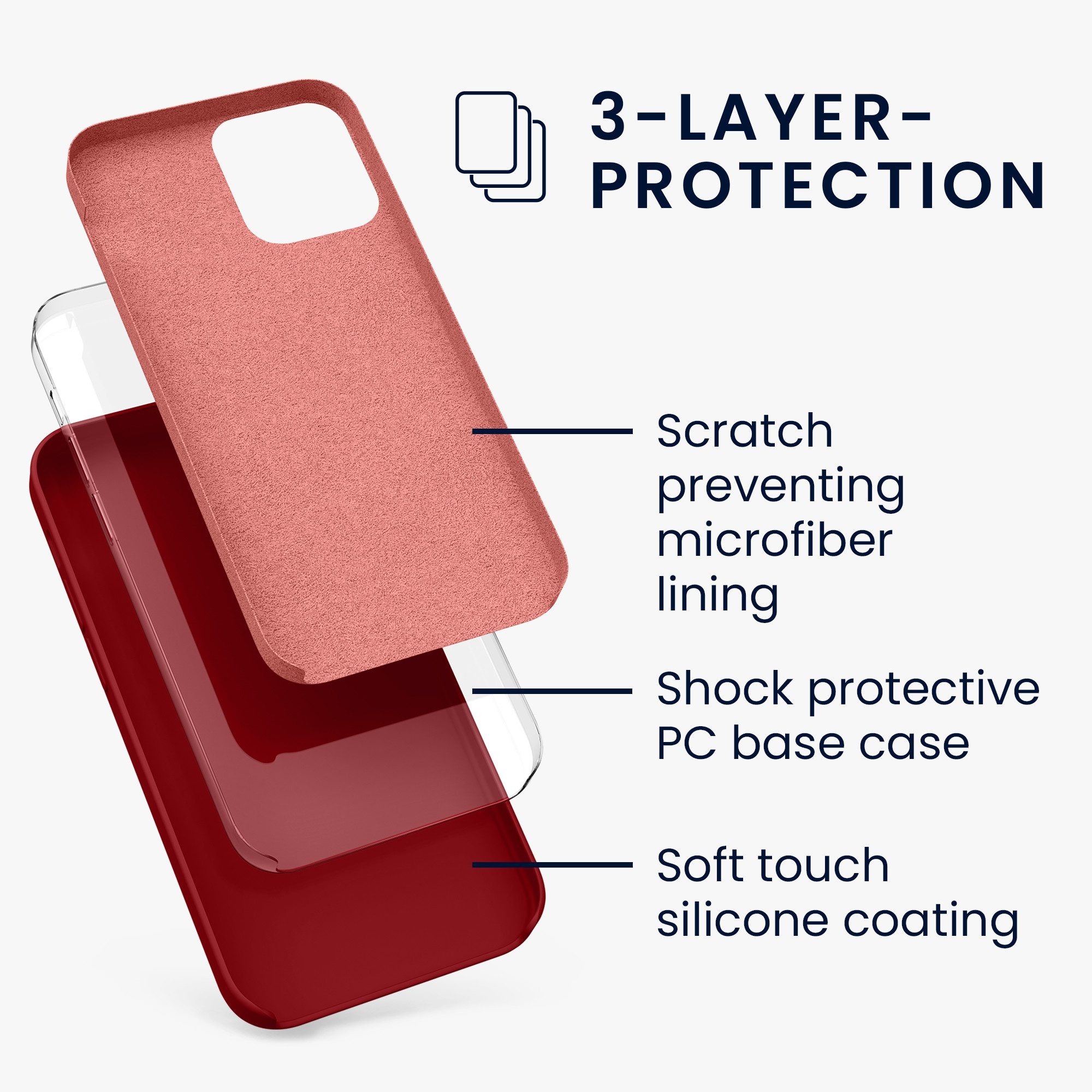 kwmobile Handyhülle Hülle für Apple iPhone 12 / 12 Pro, Hülle Silikon gummiert - Handyhülle - Handy Case Cover