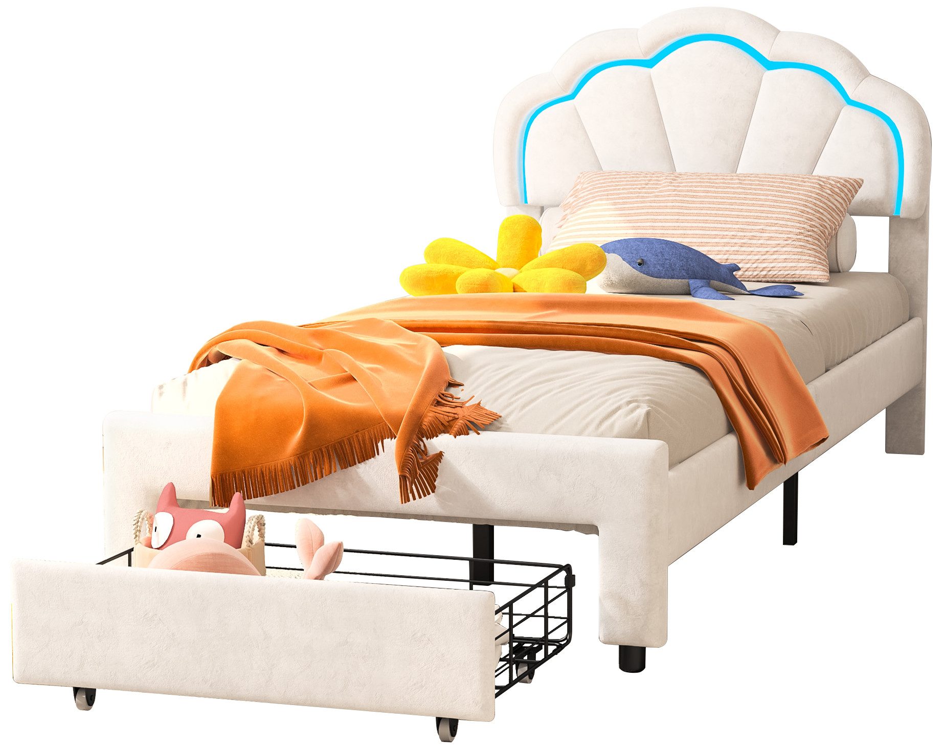 FUROKOY Polsterbett Polsterbett LED Kronenbett mit günstig online kaufen