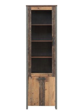 expendio Wohnzimmer-Set Cedric, (Spar-Set, 5-St), Old Wood Vintage braun mit Couchtisch mit hochklappbarer Tischplatte
