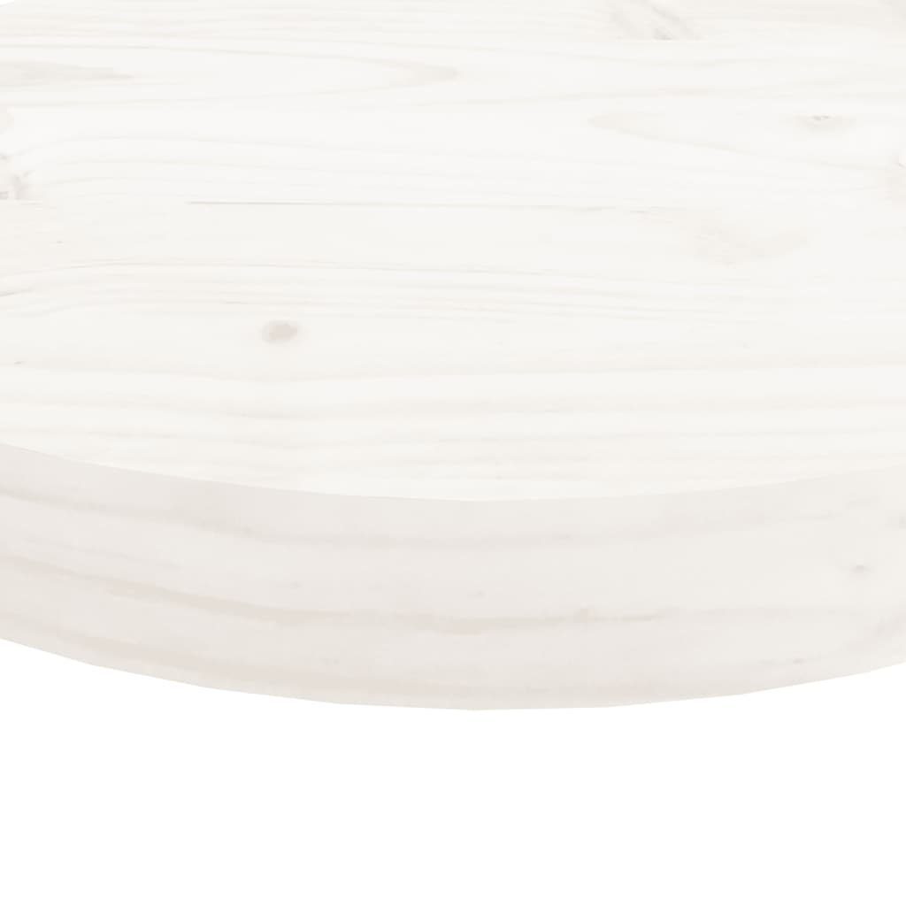 vidaXL Tischplatte Ø30x3 St) Tischplatte (1 Rund Weiß cm Kiefer Massivholz