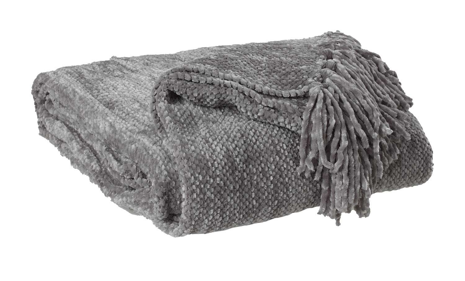 Wohndecke Wohnplaid, Grau, B 130 cm, L 180 cm, Home4You