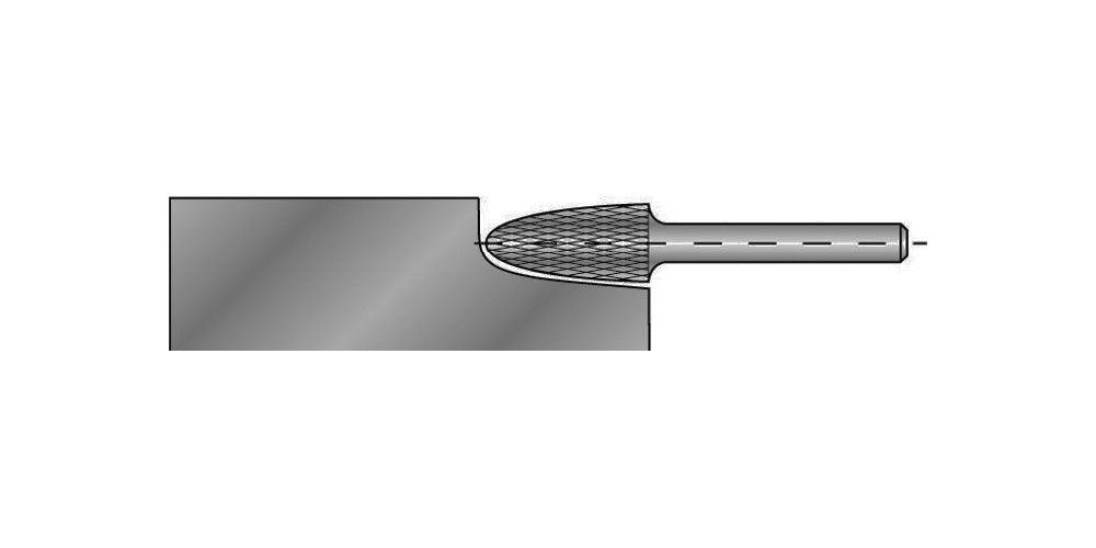 Hartmetall 25 mm RBF KVZ mm 6 Ø Ruko 4 Verzahnung Frässtift 16 mm Schaft-Ø Kopflänge Fräser-Set Blank