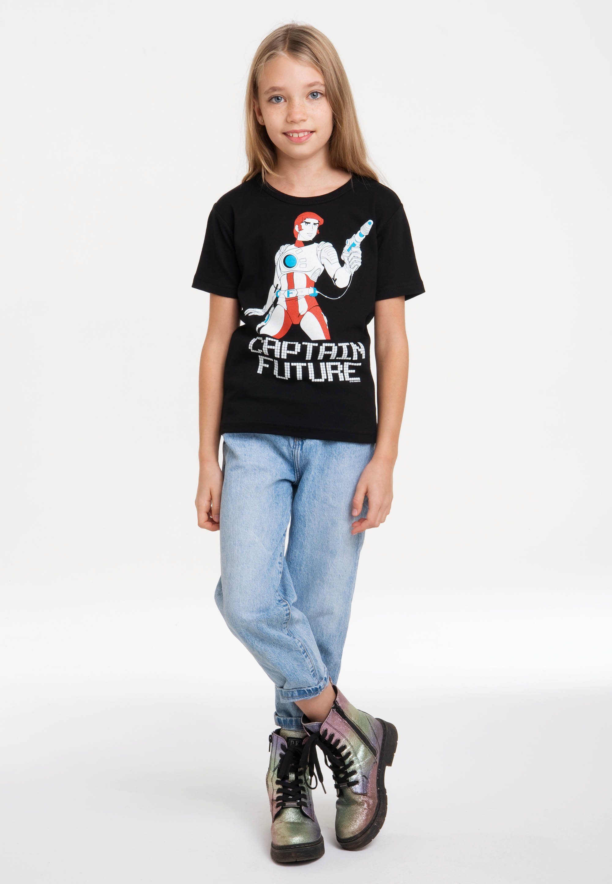 Kinder Kids (Gr. 92 -146) LOGOSHIRT T-Shirt Captain Future mit hochwertigem Siebdruck