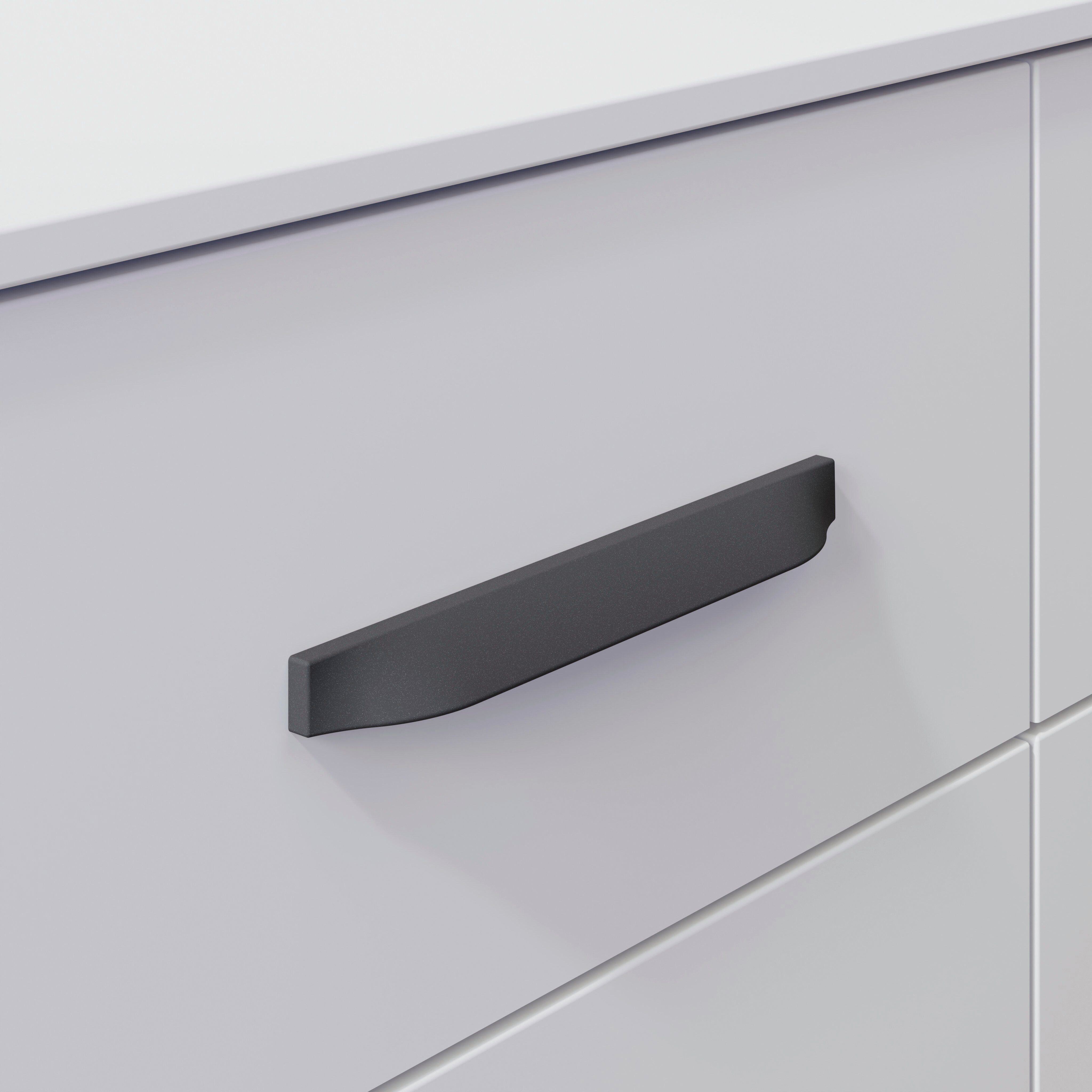 rauch Griff Möbelgriff Bügelgriff Schrankgriff Metallgriff für Rauch-Schränke (2-St., 2er Set, Farbe Graumetallic - Länge 19 cm - Bohrlochabstand 16 cm), Individuelle Schrankgestaltung, Metallgriffe für Rauch-Kleiderschränke