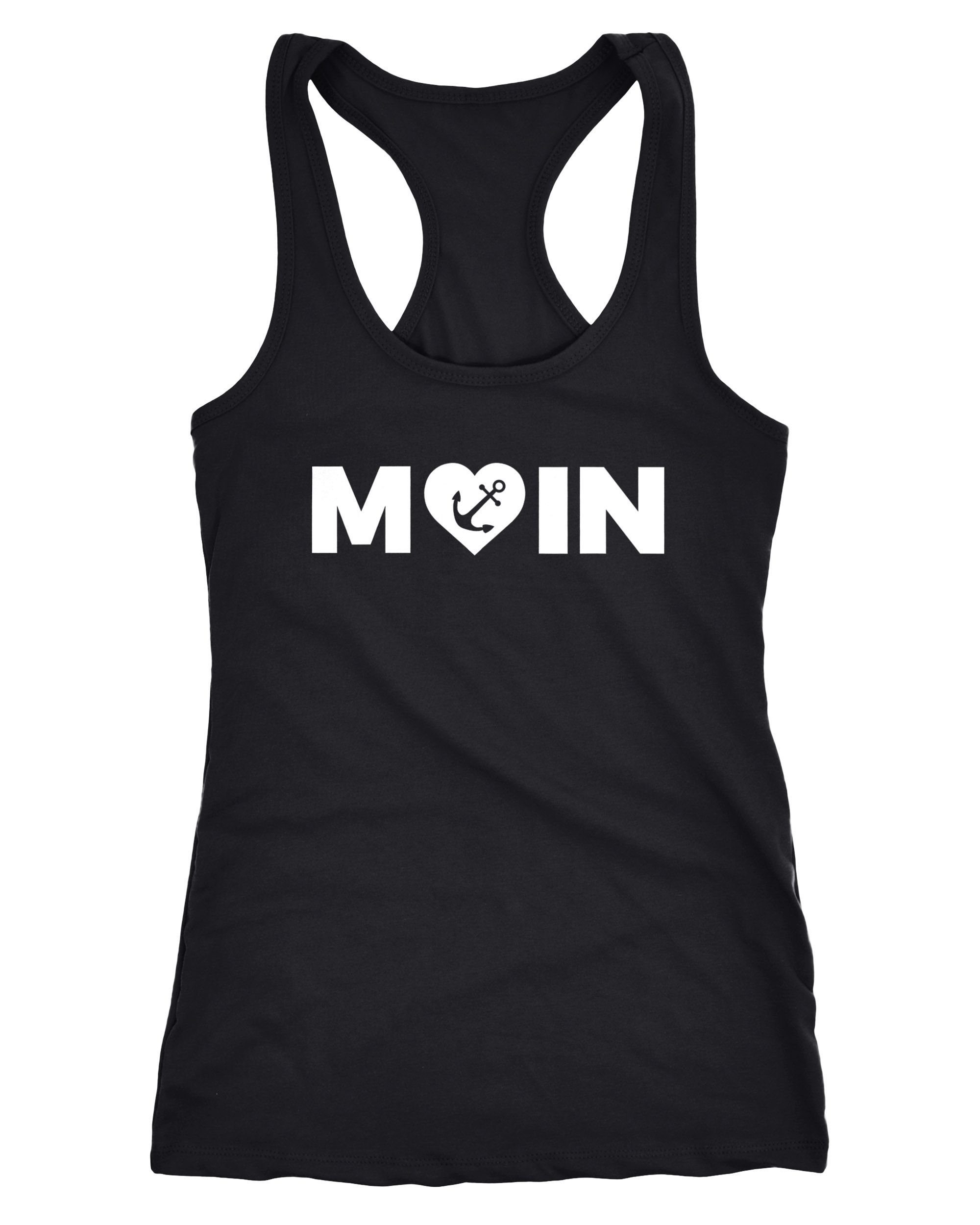 MoonWorks Tanktop Damen Tanktop Moin Love Herz mit Anker Racerback Tank Top ärmelloses
