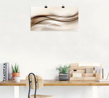 Artland Wandbild Braune abstrakte Welle, Muster (1 St), als Alubild, Outdoorbild, Leinwandbild, Poster, Wandaufkleber