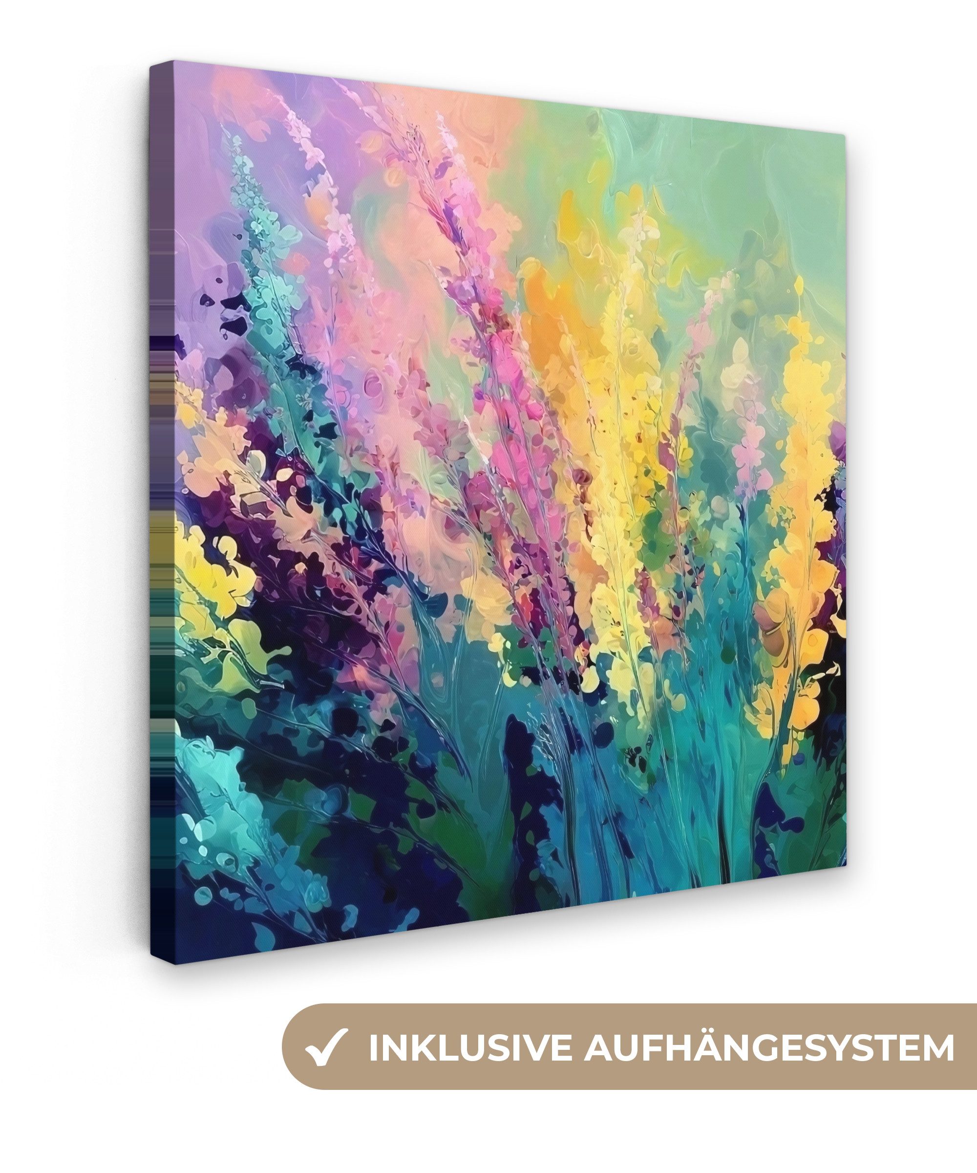 OneMillionCanvasses® Leinwandbild Verträumt - langgestreckte Blumen, günstig online kaufen