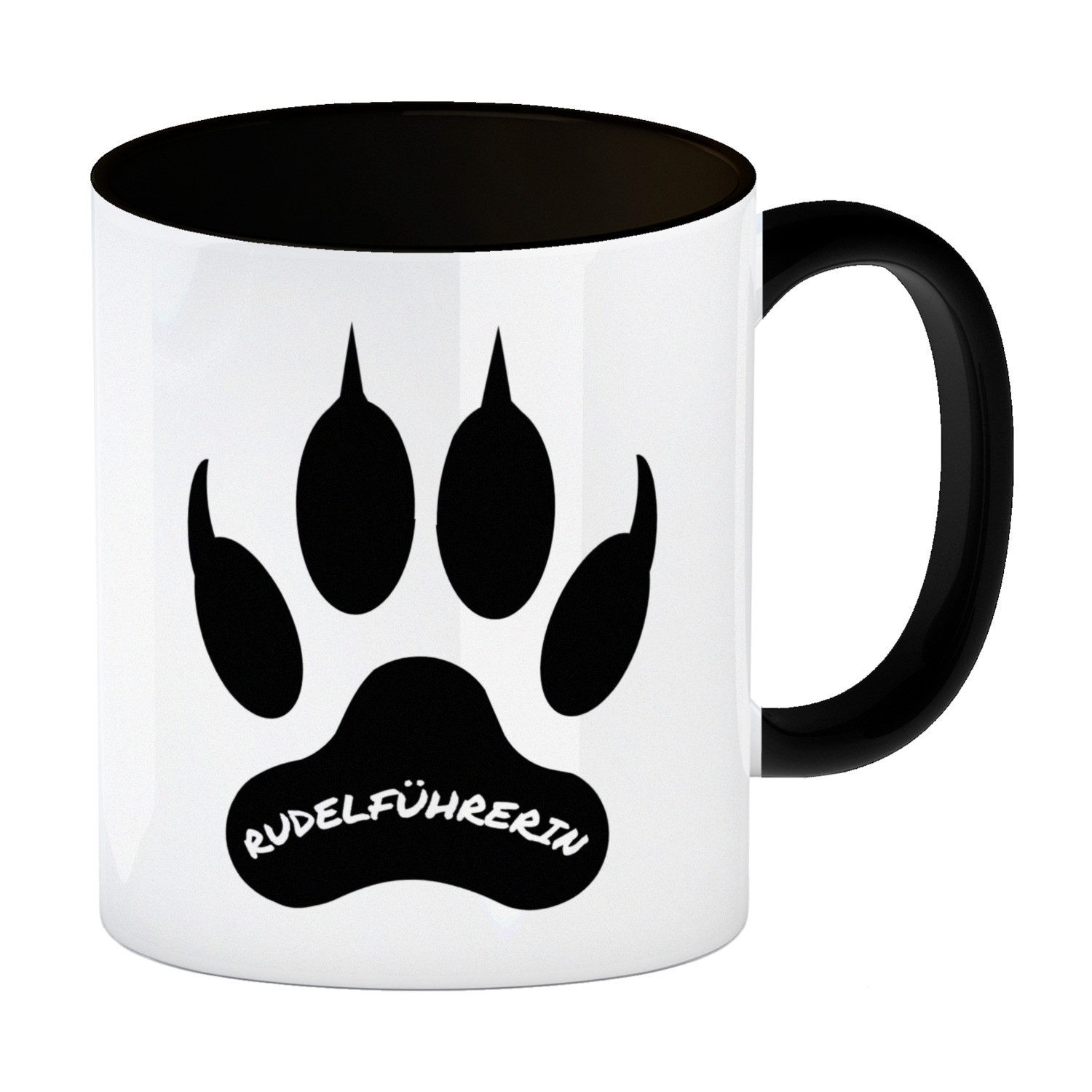 Wolf-Tasse „Rudelführerin“ – Schwarzer Druck Innen & Am Henkel, Hochwertige Keramik