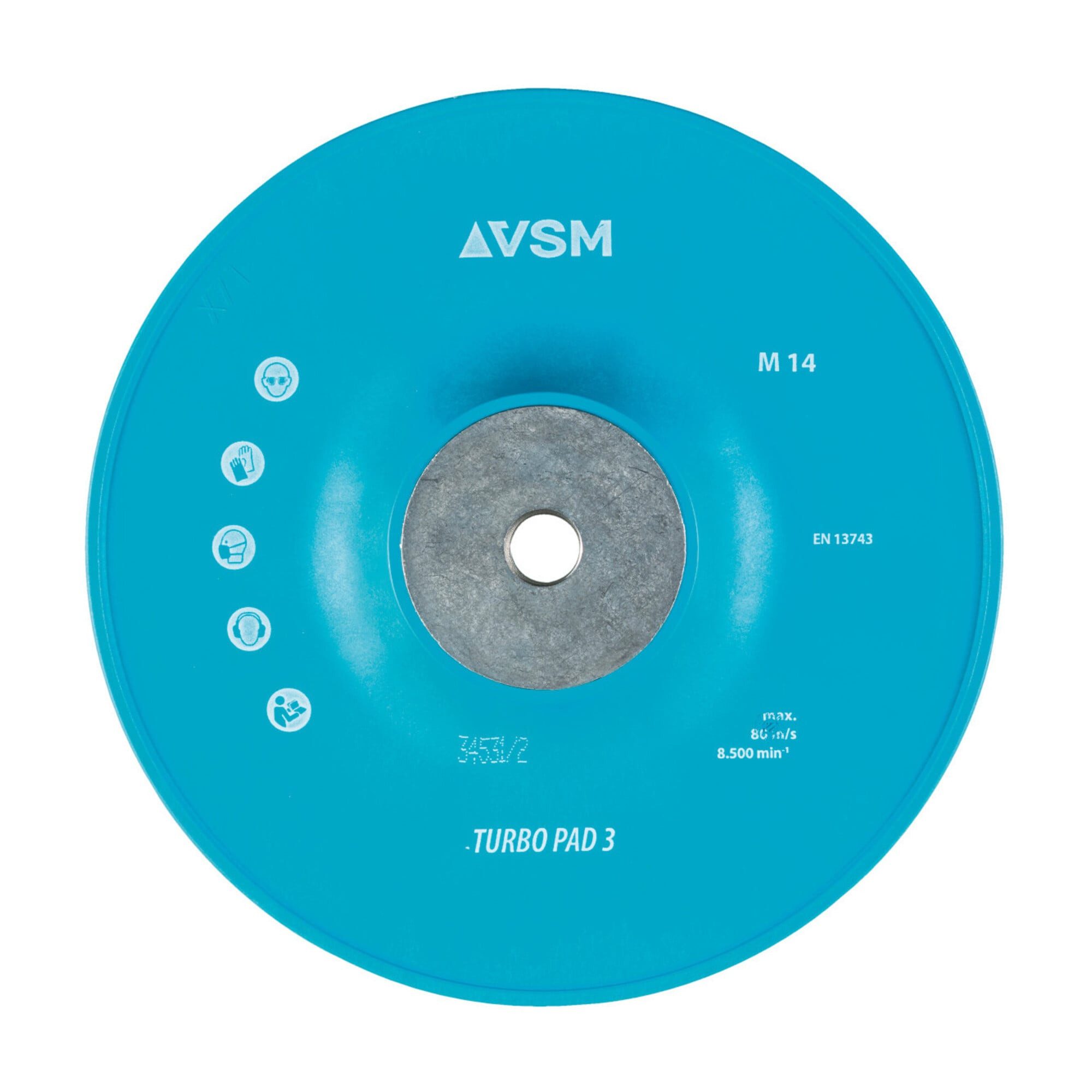 VSM Stützteller VSM Fiberscheiben-Stützteller TURBO PAD 3 hart/gerippt, Außen-Ø: 180 m