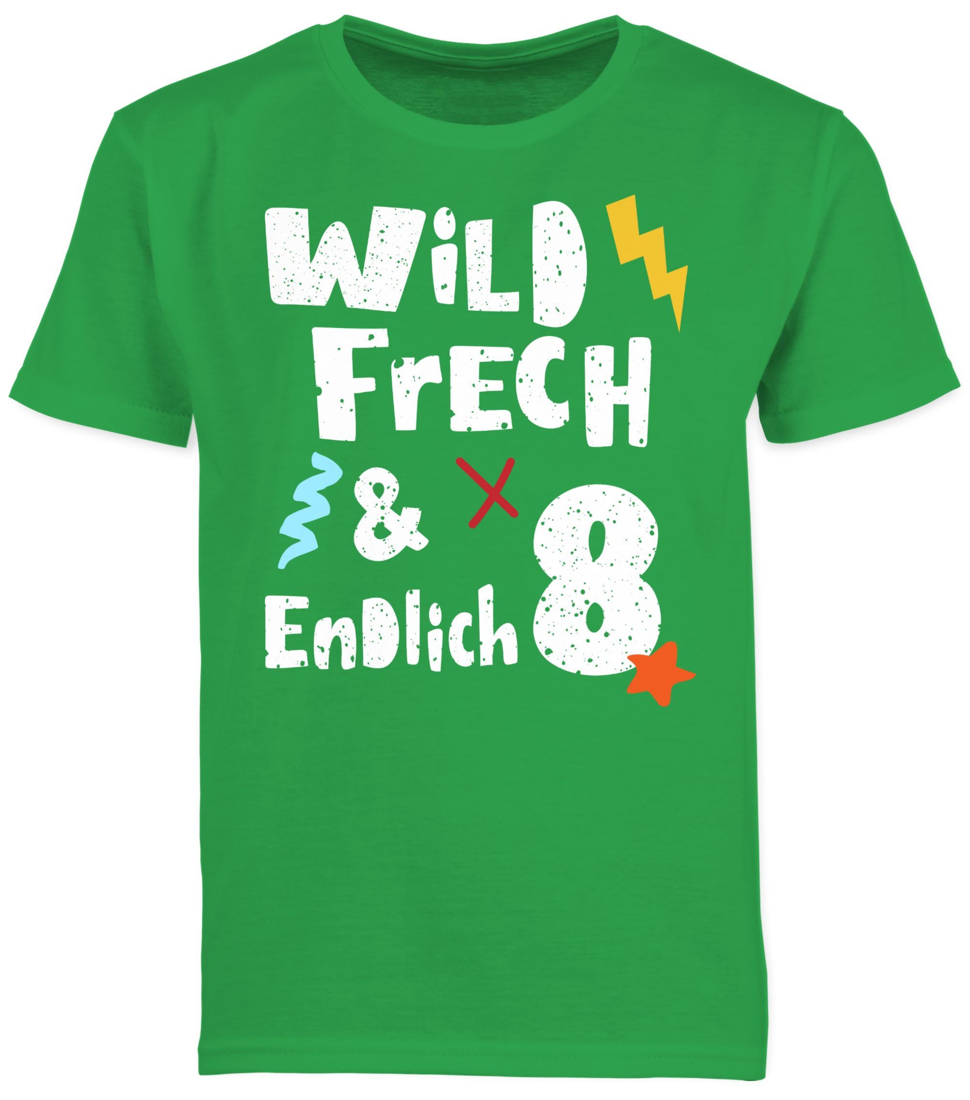 Shirtracer T-Shirt Wild frech und endlich 8 - Acht Jahre Wunderbar (1-tlg) 8. Geburtstag