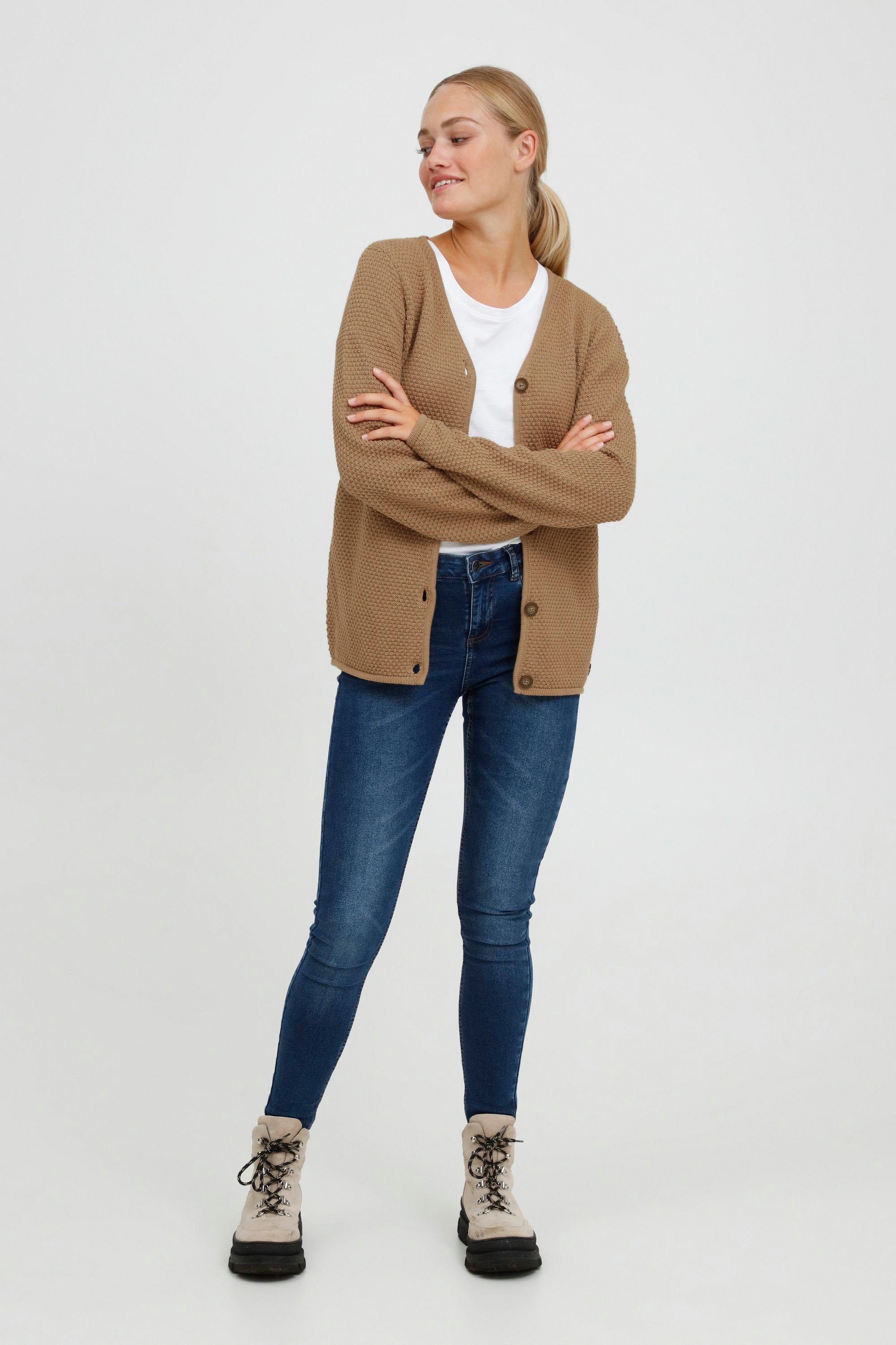 Cardigan (171022) OXHelga OXMO Cardigan/Strickjacke Damen Feinstrick Kelp