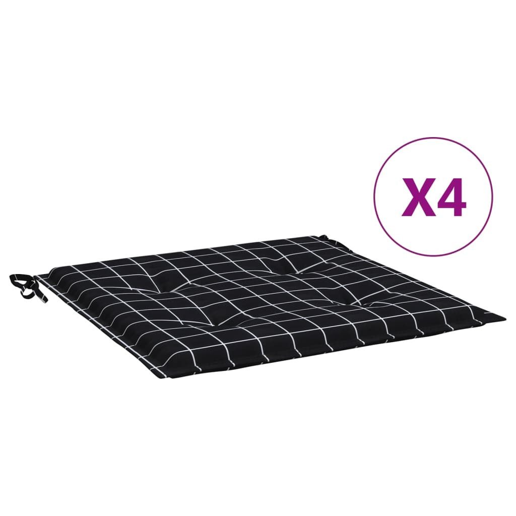 vidaXL Sitzauflage Gartenstuhl-Kissen 4 Stk. Schwarz günstig online kaufen