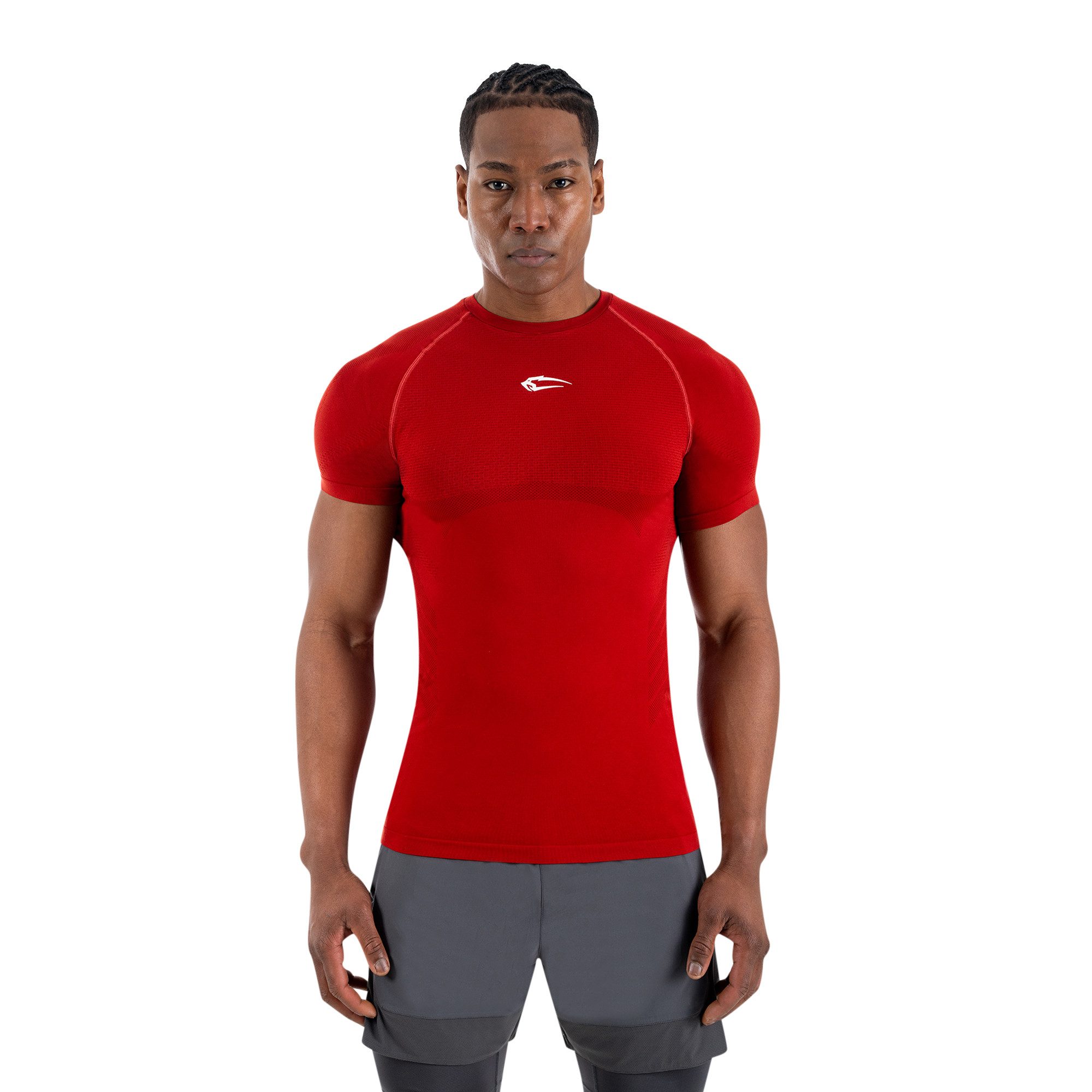 Smilodox T-Shirt Carnos, Compression Shirt Herren, Gymshirt, Seamless, Training Compression Fit, Seamless, atmungsaktiv, Body Mapping, Stretch